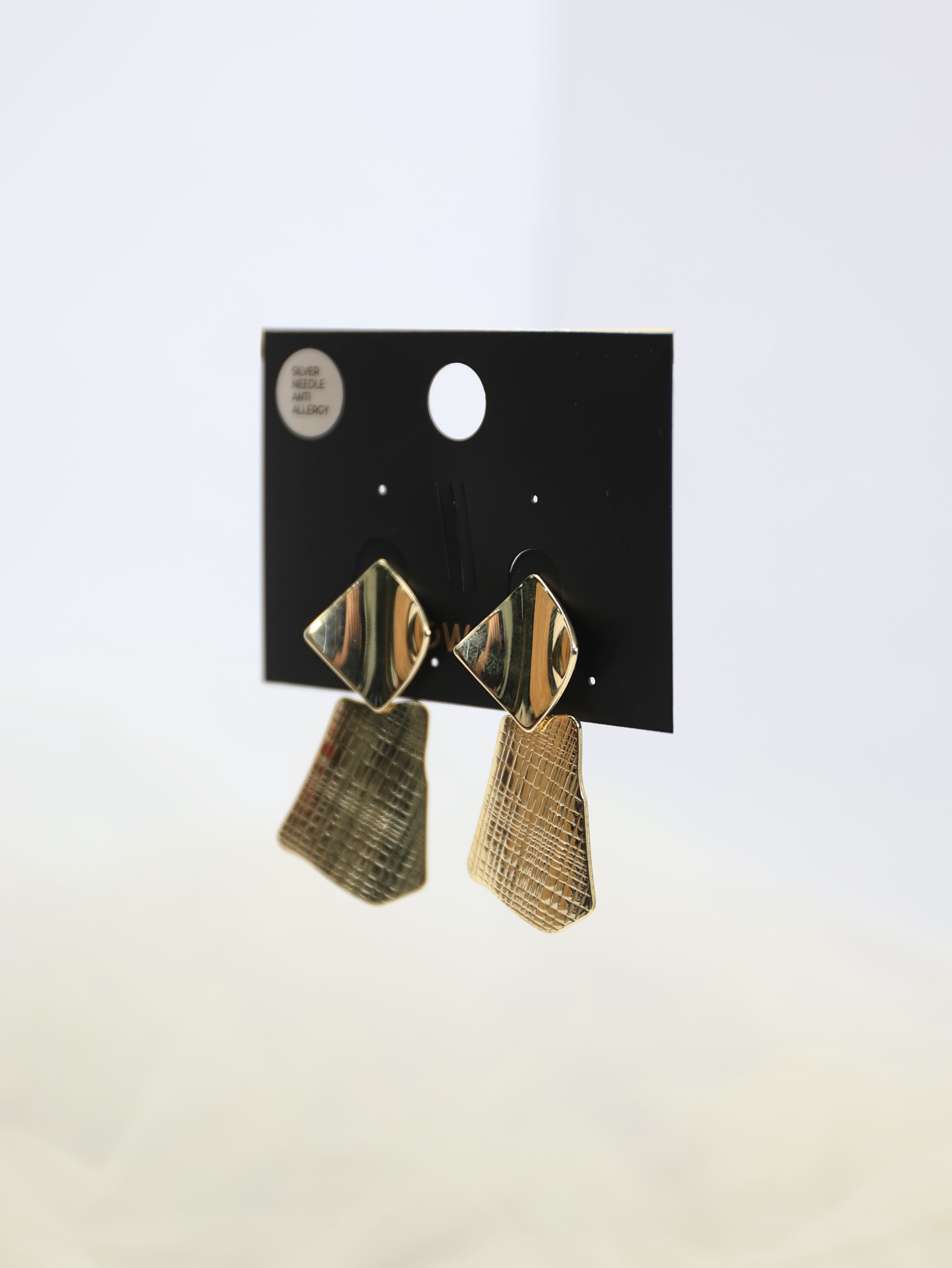 【W89501】02-Metallic silver pin earrings-BM10-Silver pin