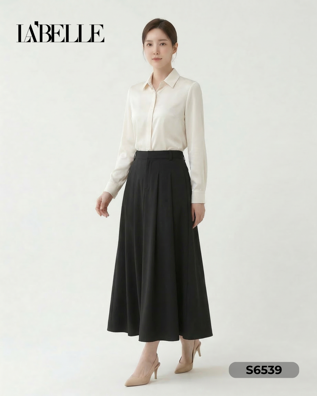 韩系大裙摆A字高腰半身裙 (S6539)