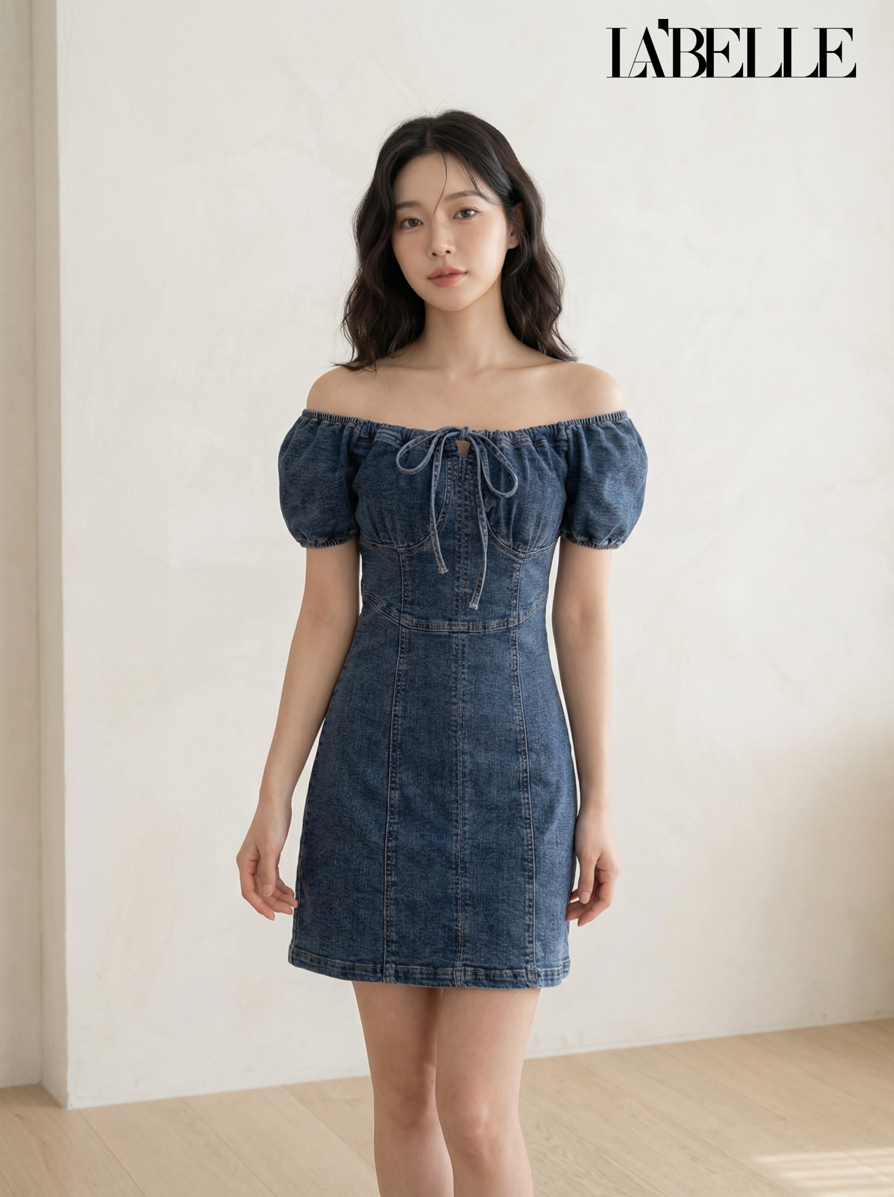 气质女神款系带设计显瘦连身裙 (ST21605)