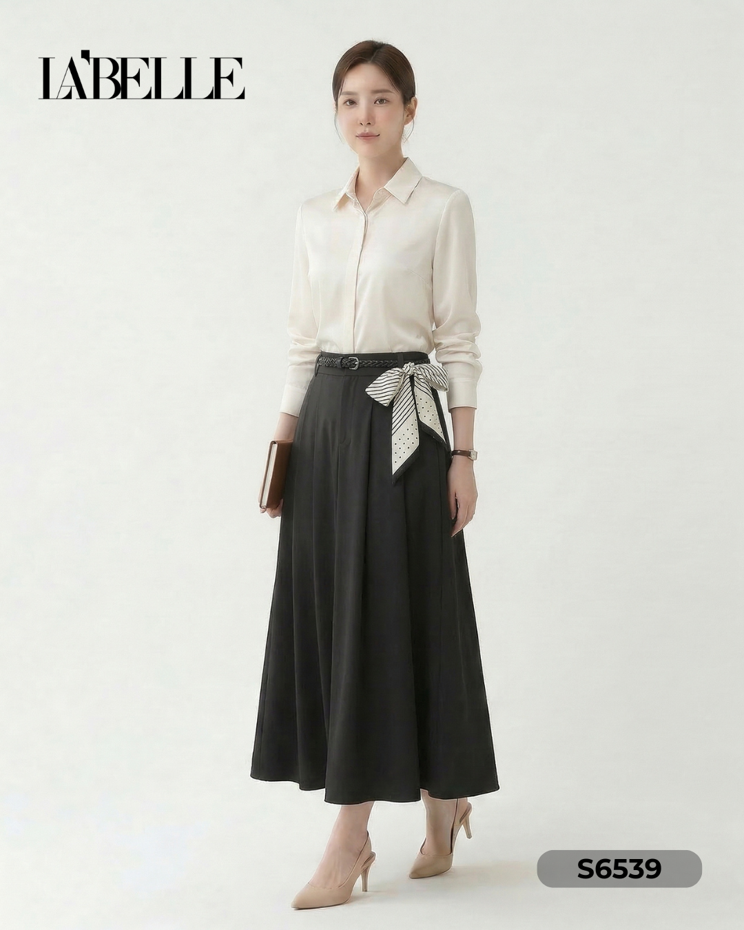 韩系大裙摆A字高腰半身裙 (S6539)