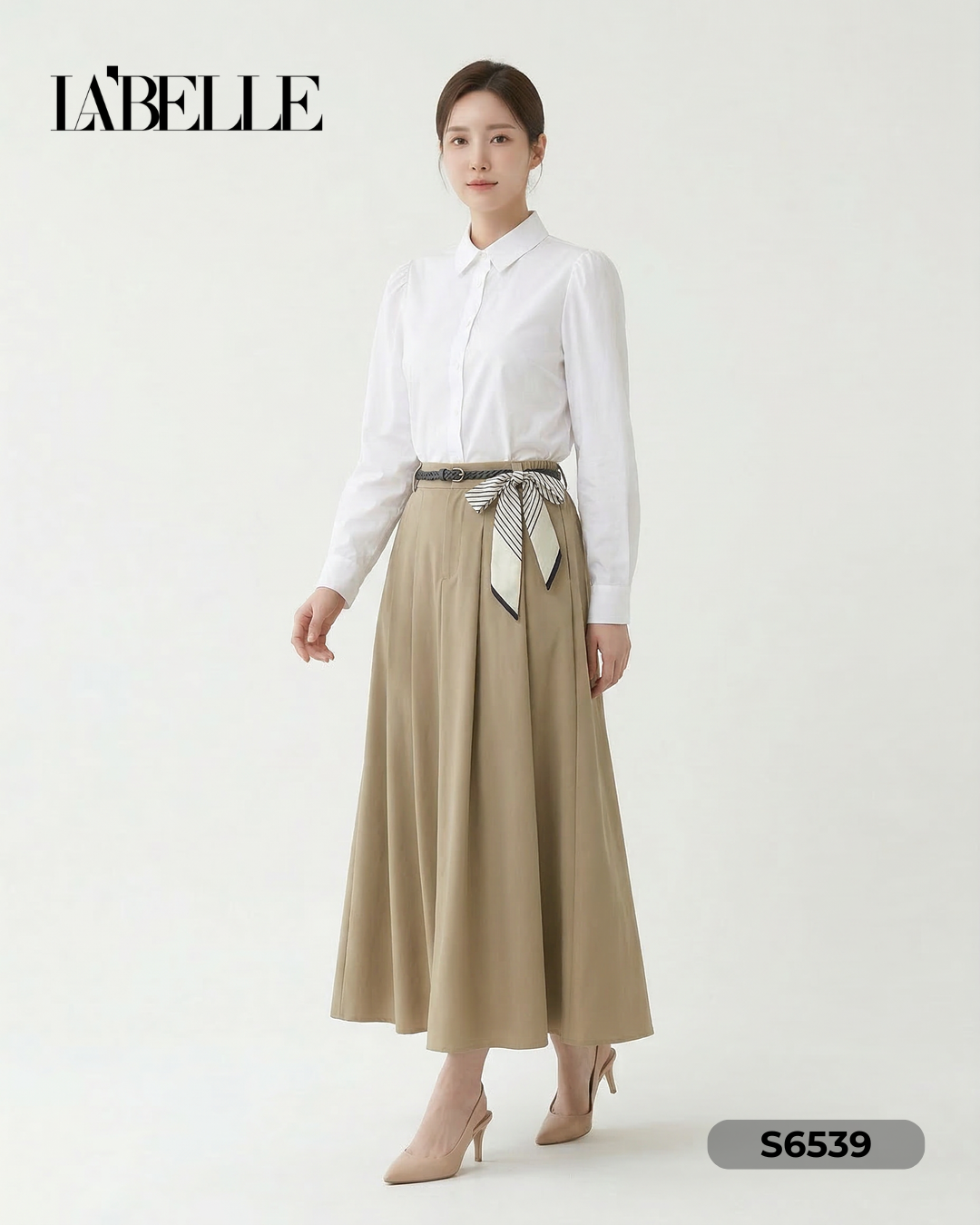 韩系大裙摆A字高腰半身裙 (S6539)