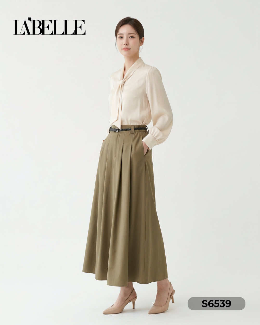 韩系大裙摆A字高腰半身裙 (S6539)