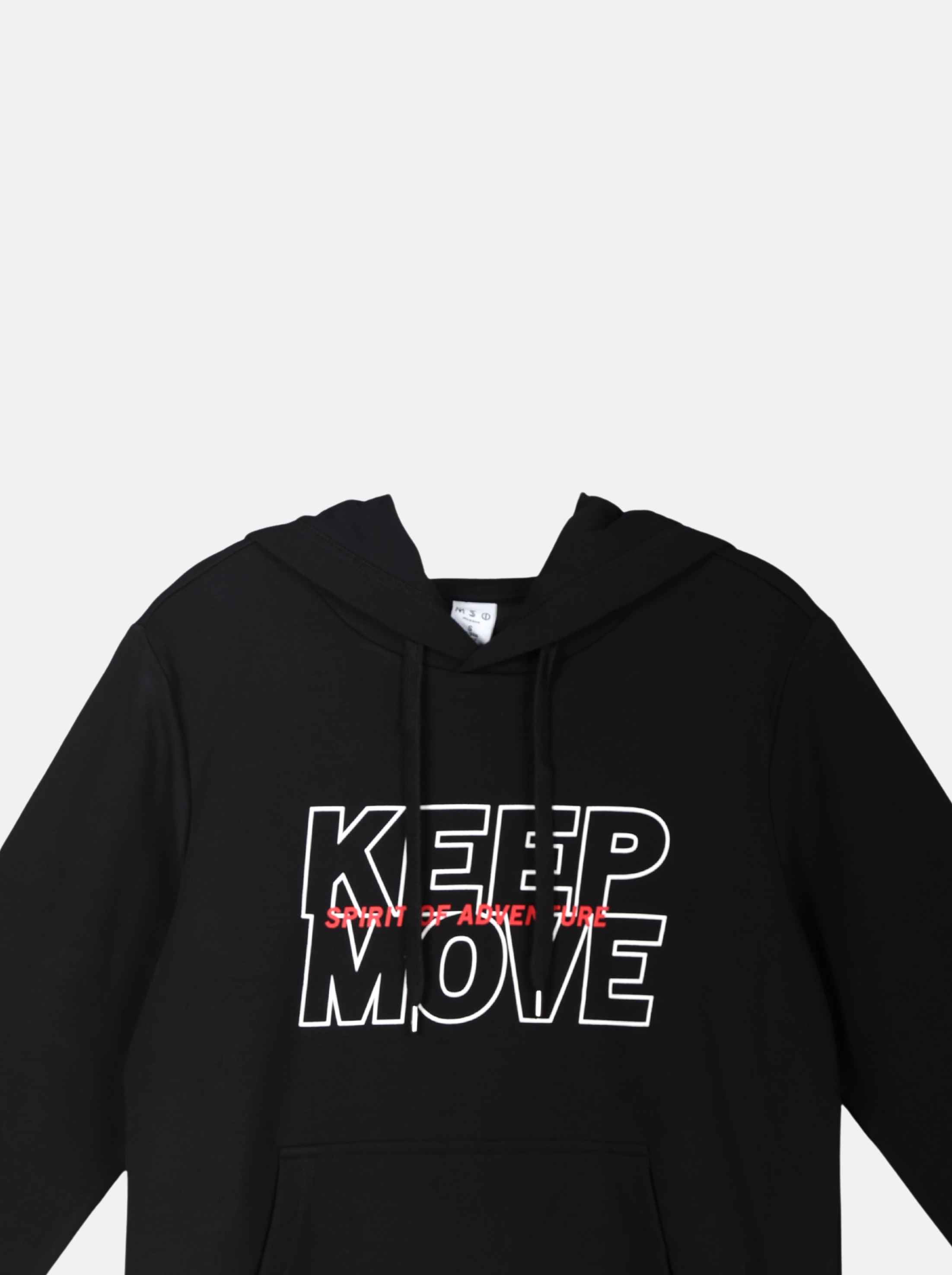 Regular Solid Colour Hoodie with "KEEP MOVE" Logo Print (YS30116)