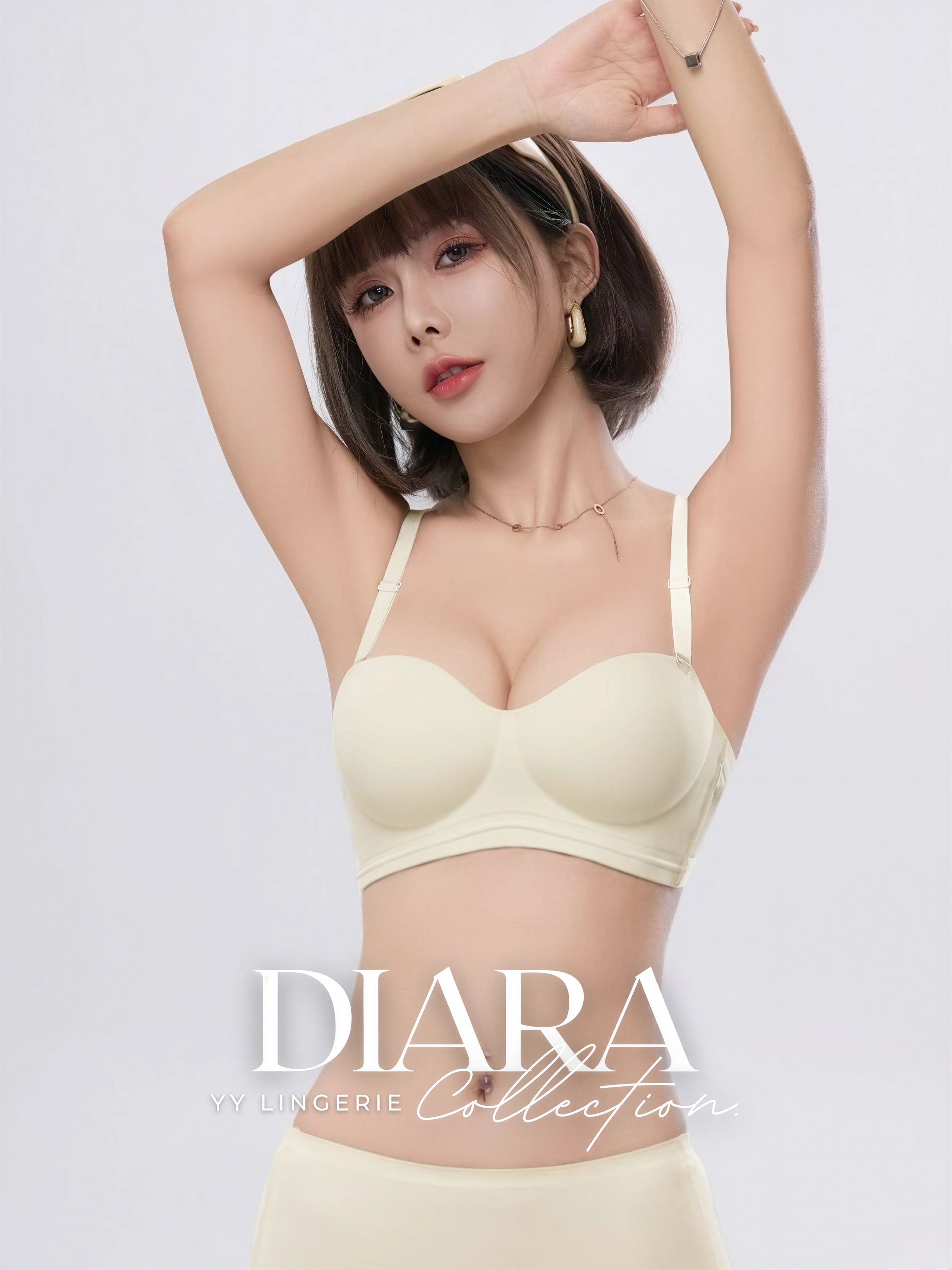 【预购PRE-ORDER】【DIARA】高质量字母侧翼网纱透气防滑胸罩 (4386)
