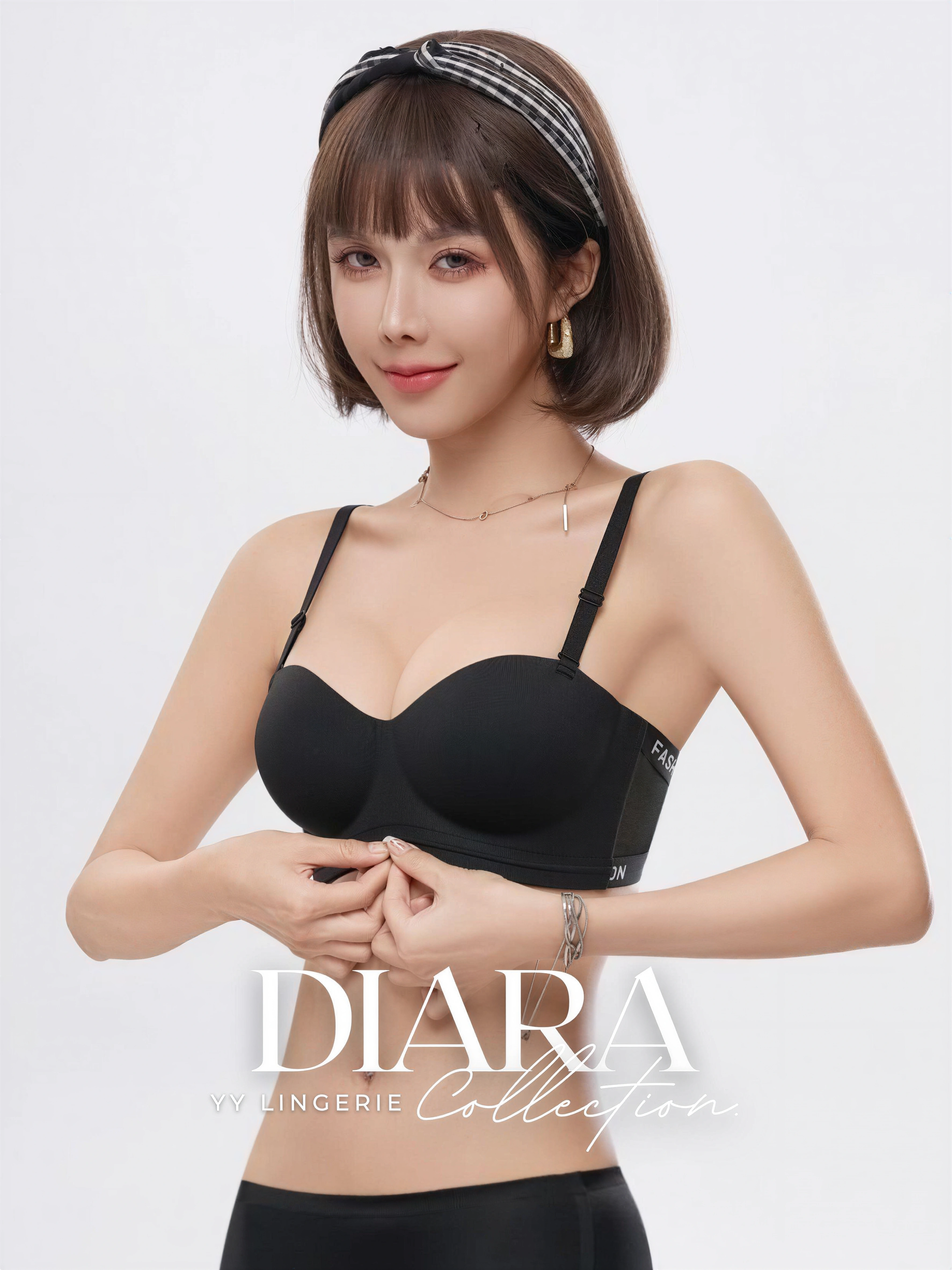 【预购PRE-ORDER】【DIARA】高质量字母侧翼网纱透气防滑胸罩 (4386)