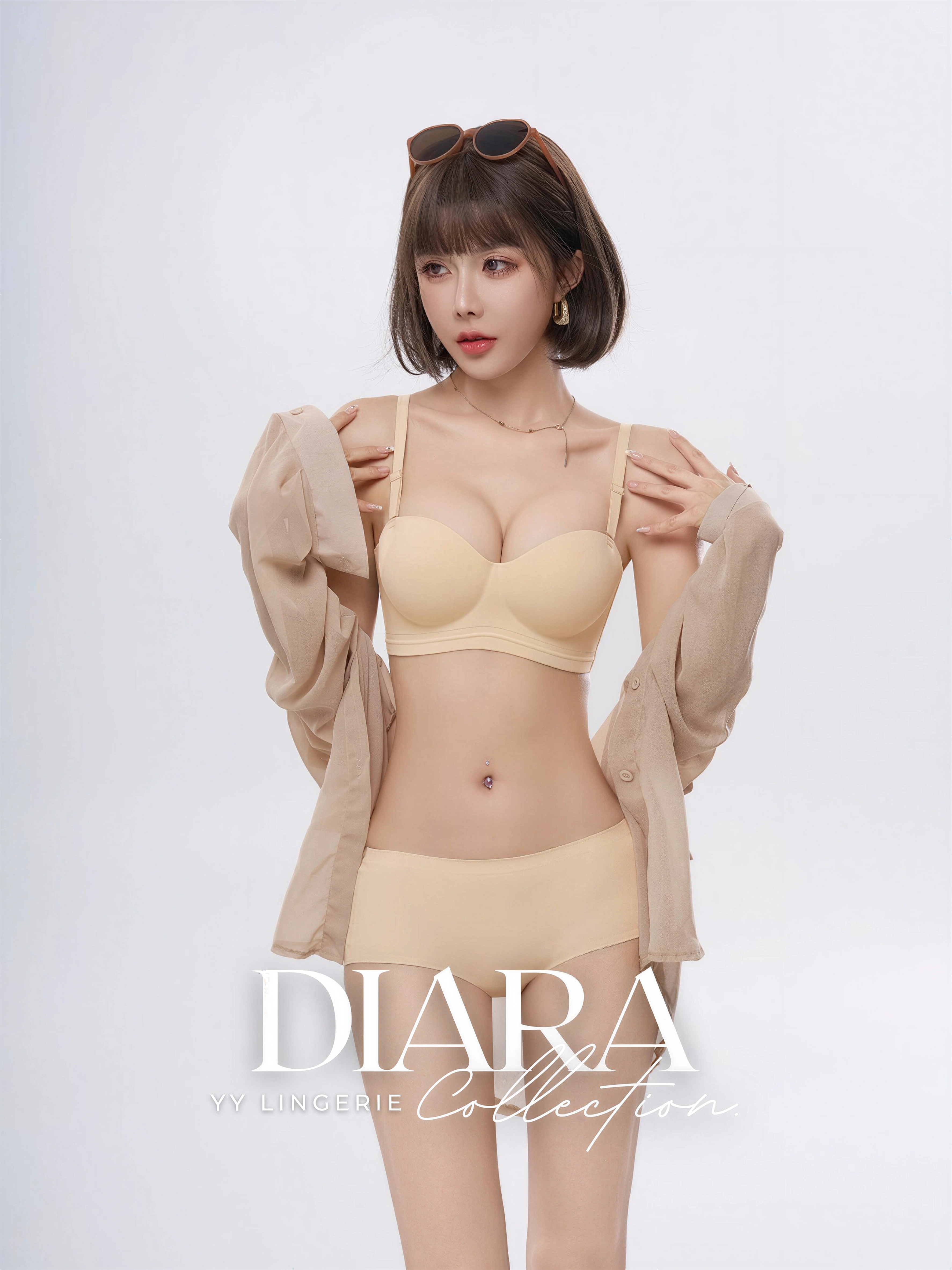 【预购PRE-ORDER】【DIARA】高质量字母侧翼网纱透气防滑胸罩 (4386)