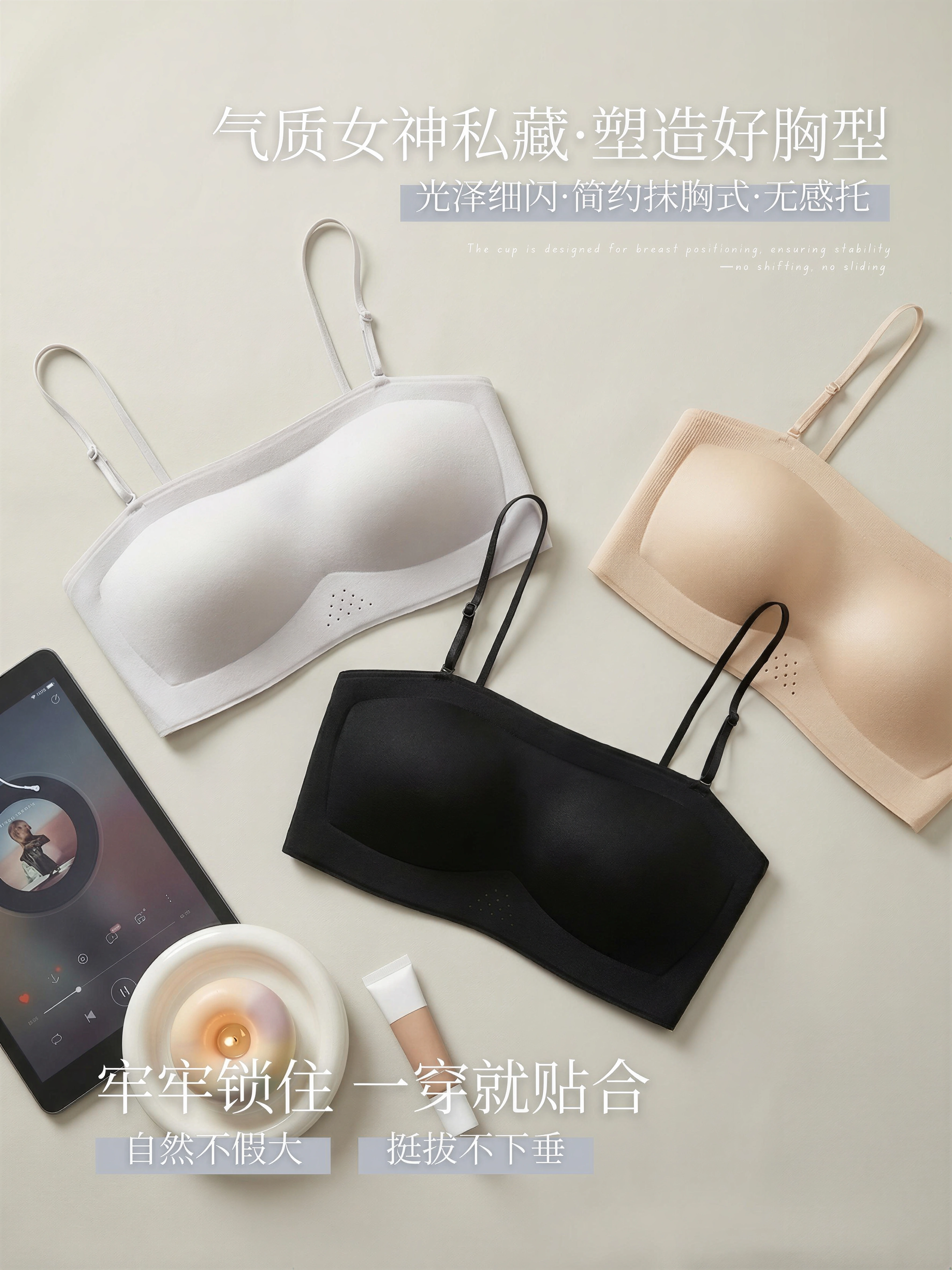 【预购PRE-ORDER】【THEA】隐形不外露薄款防滑无痕百搭bra (4382）