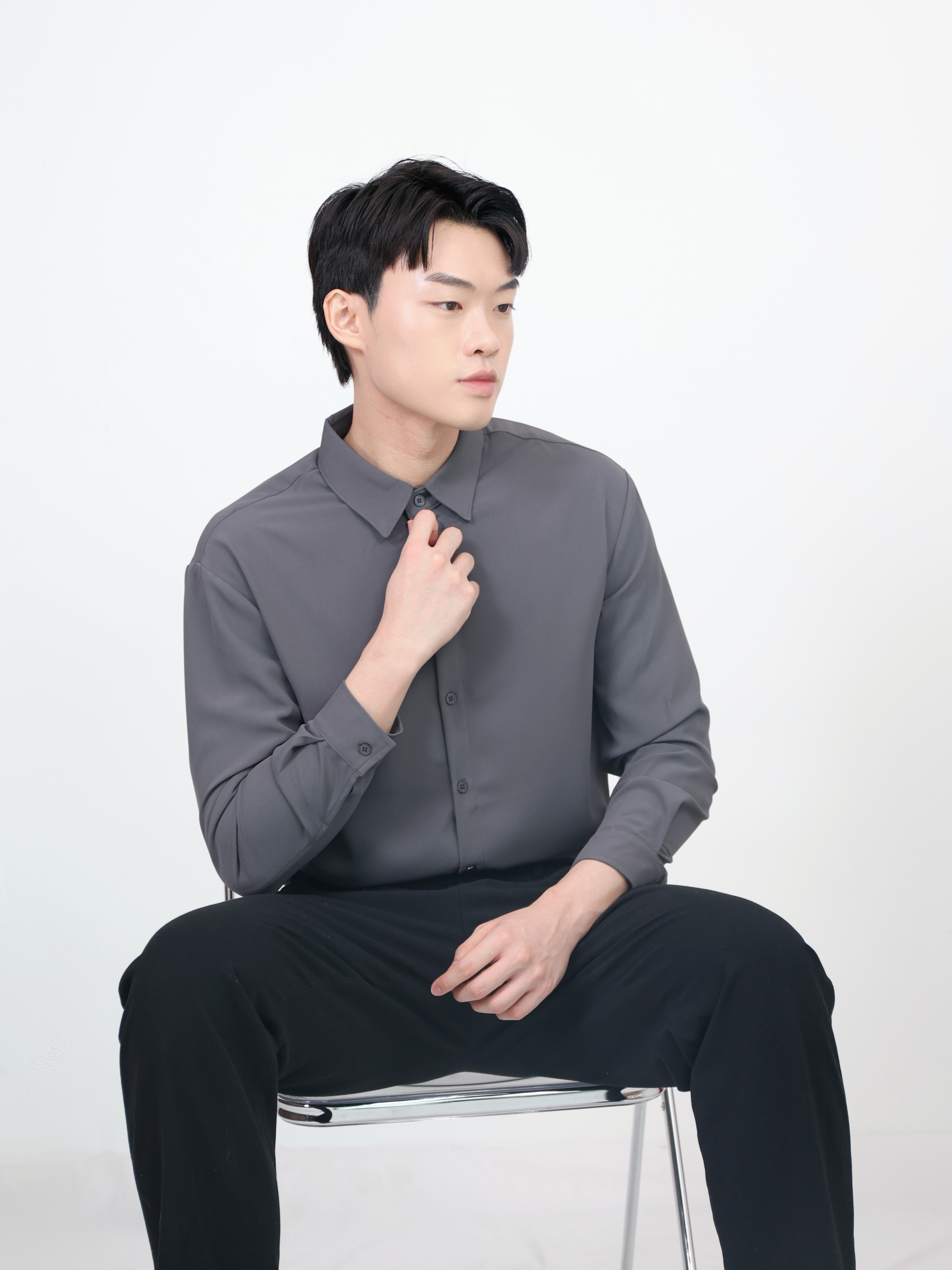 【STICKMEN】Elite 高级感纯色透气长袖上衣 (SM100102 GREY)-La'Belle Fashion Boutique Sdn Bhd