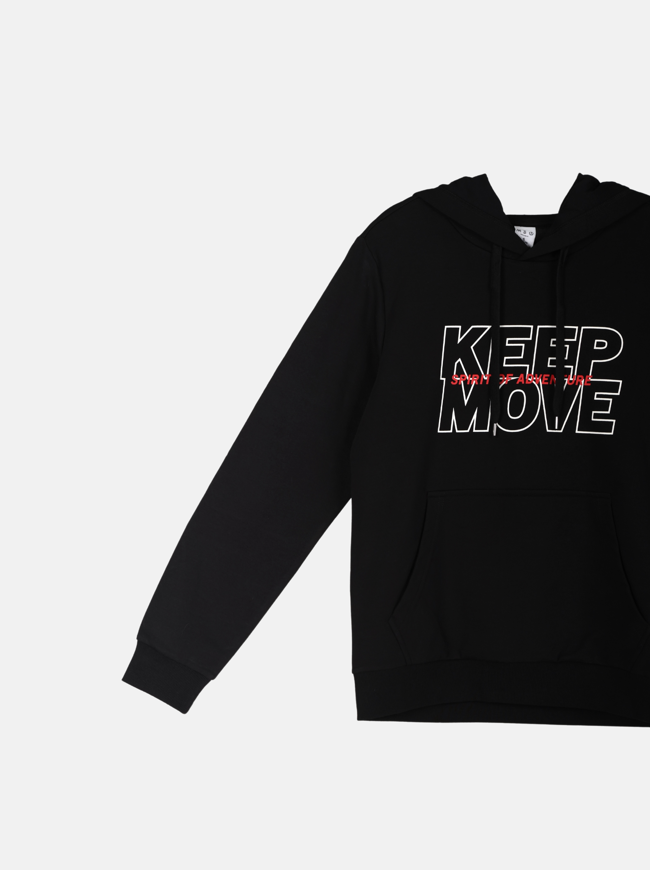 Regular Solid Colour Hoodie with "KEEP MOVE" Logo Print (YS30116)