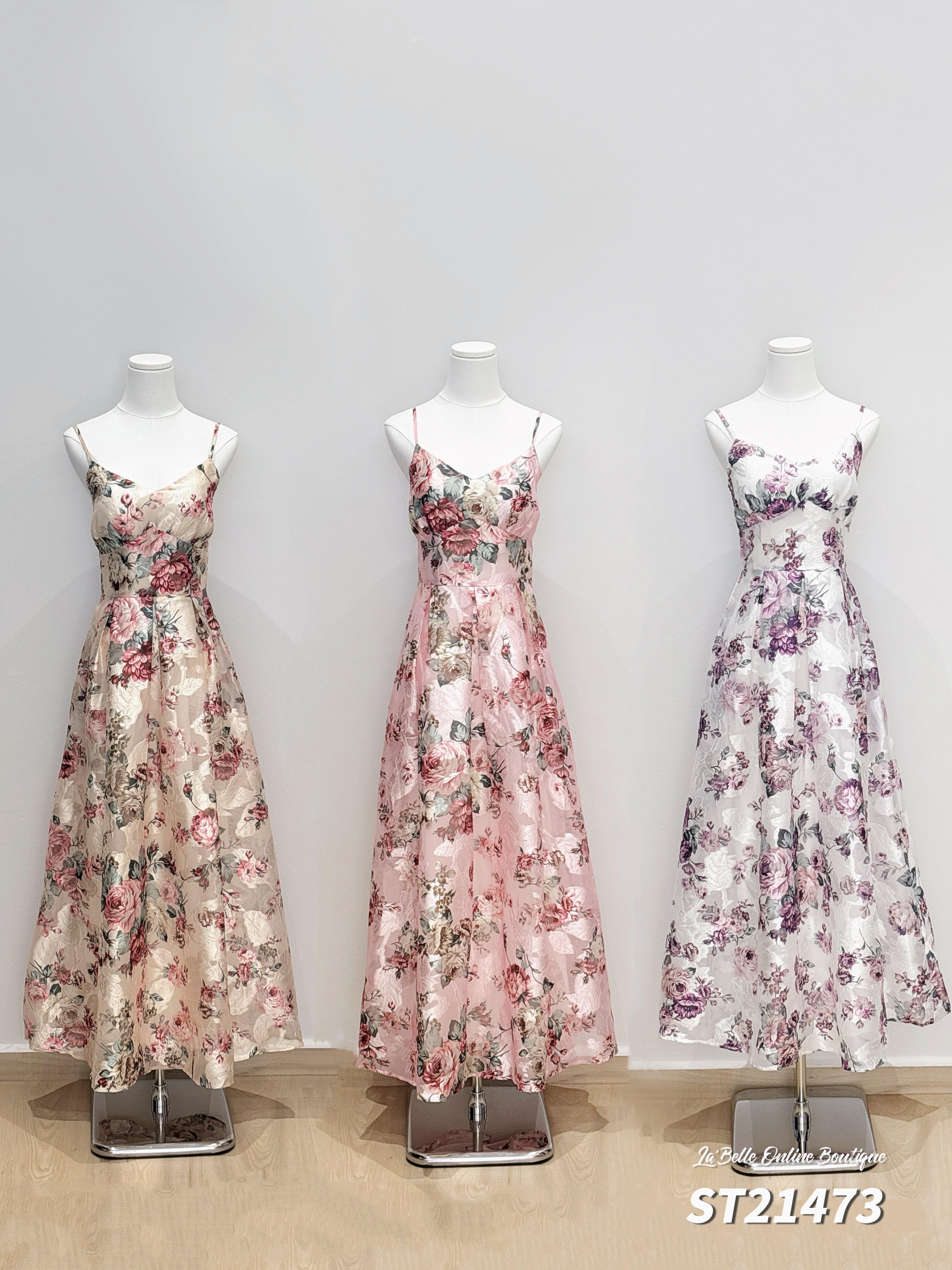 【LBP独家】绝美花仙子系印花设计伞状吊带连身裙 (ST21473)