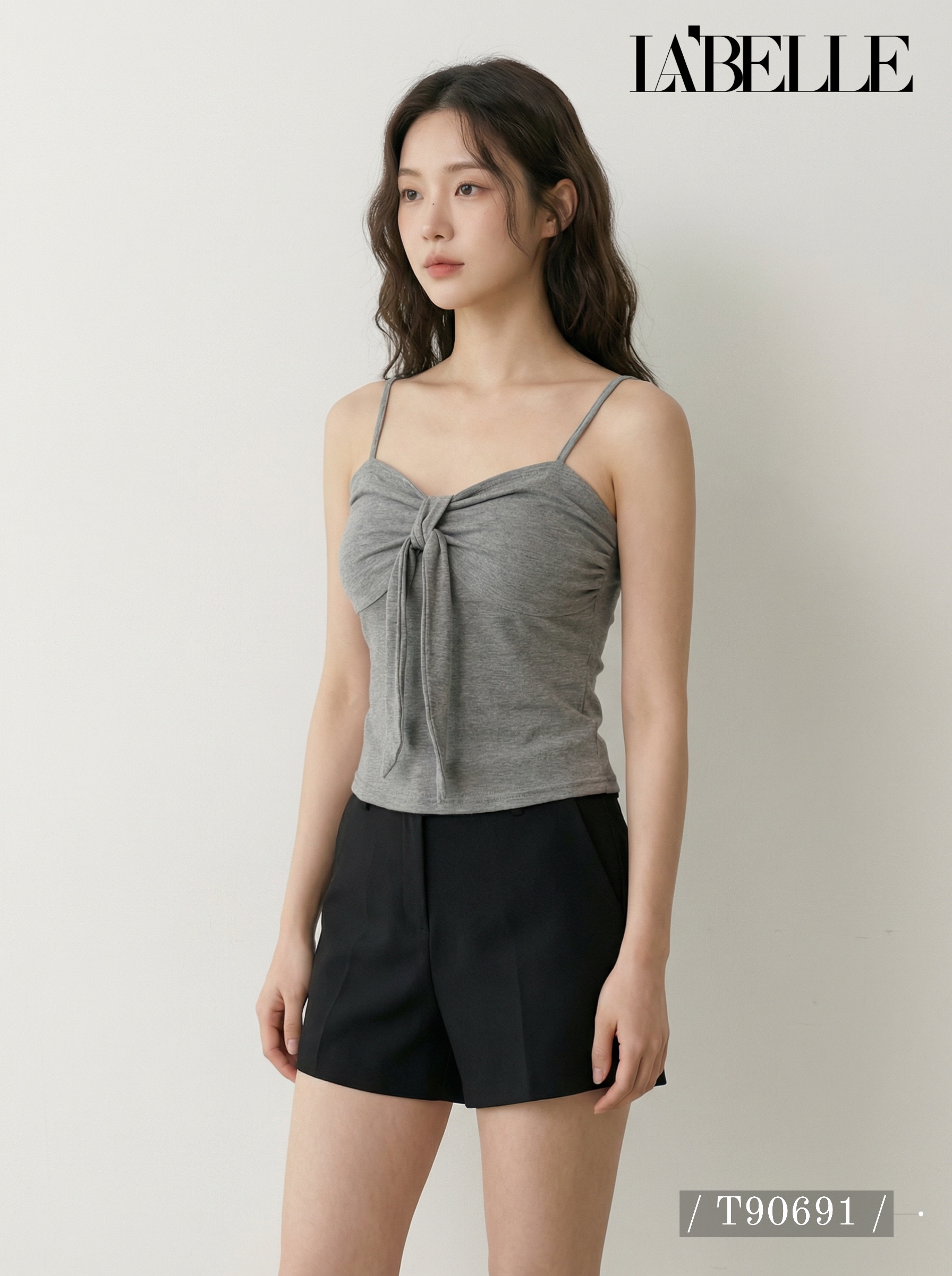 韩系蝴蝶结系带设计吊带上衣 (T90691)