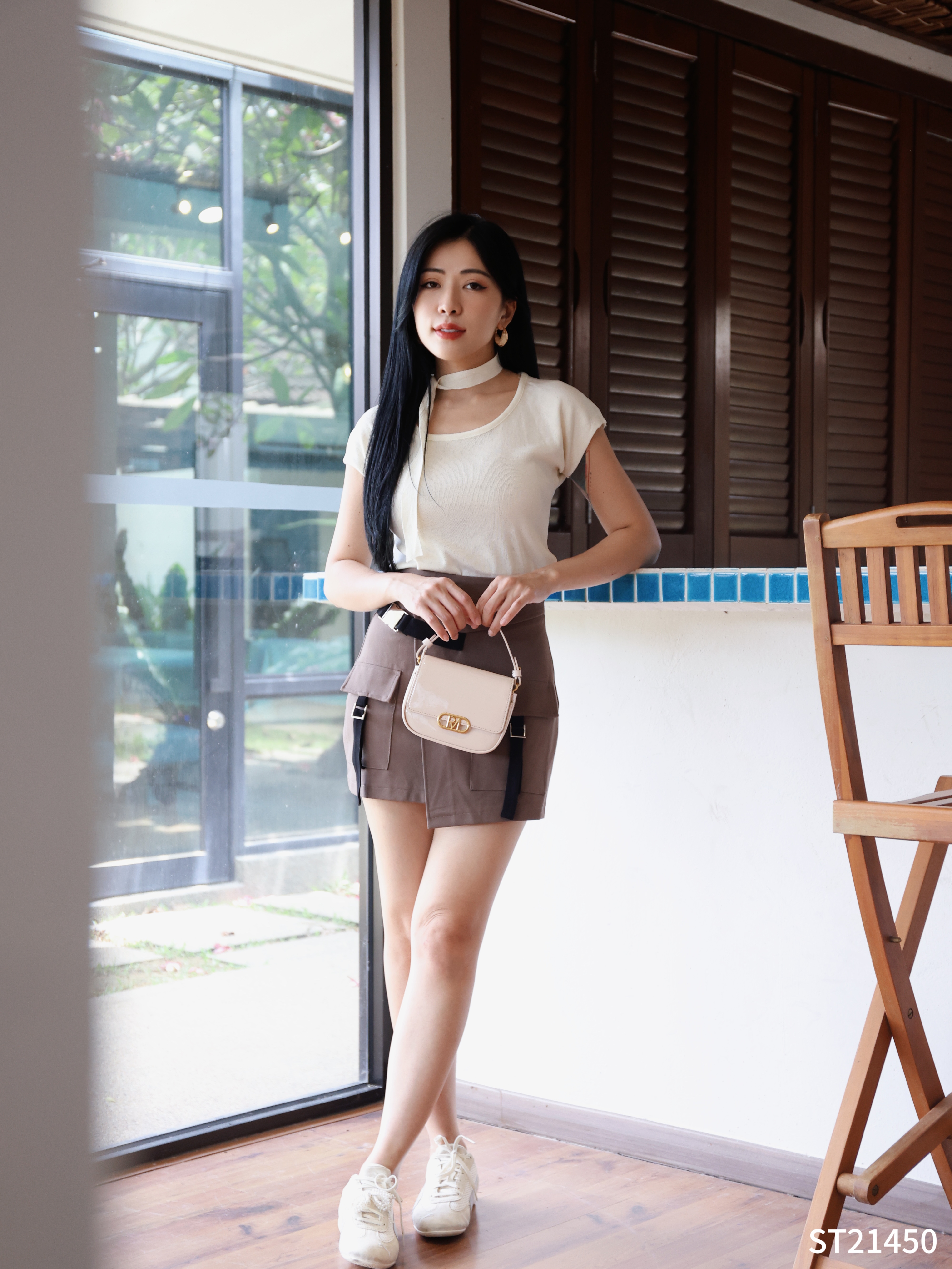 【LBP独家】酷Girl工装风A字显瘦高腰裙 (ST21450)