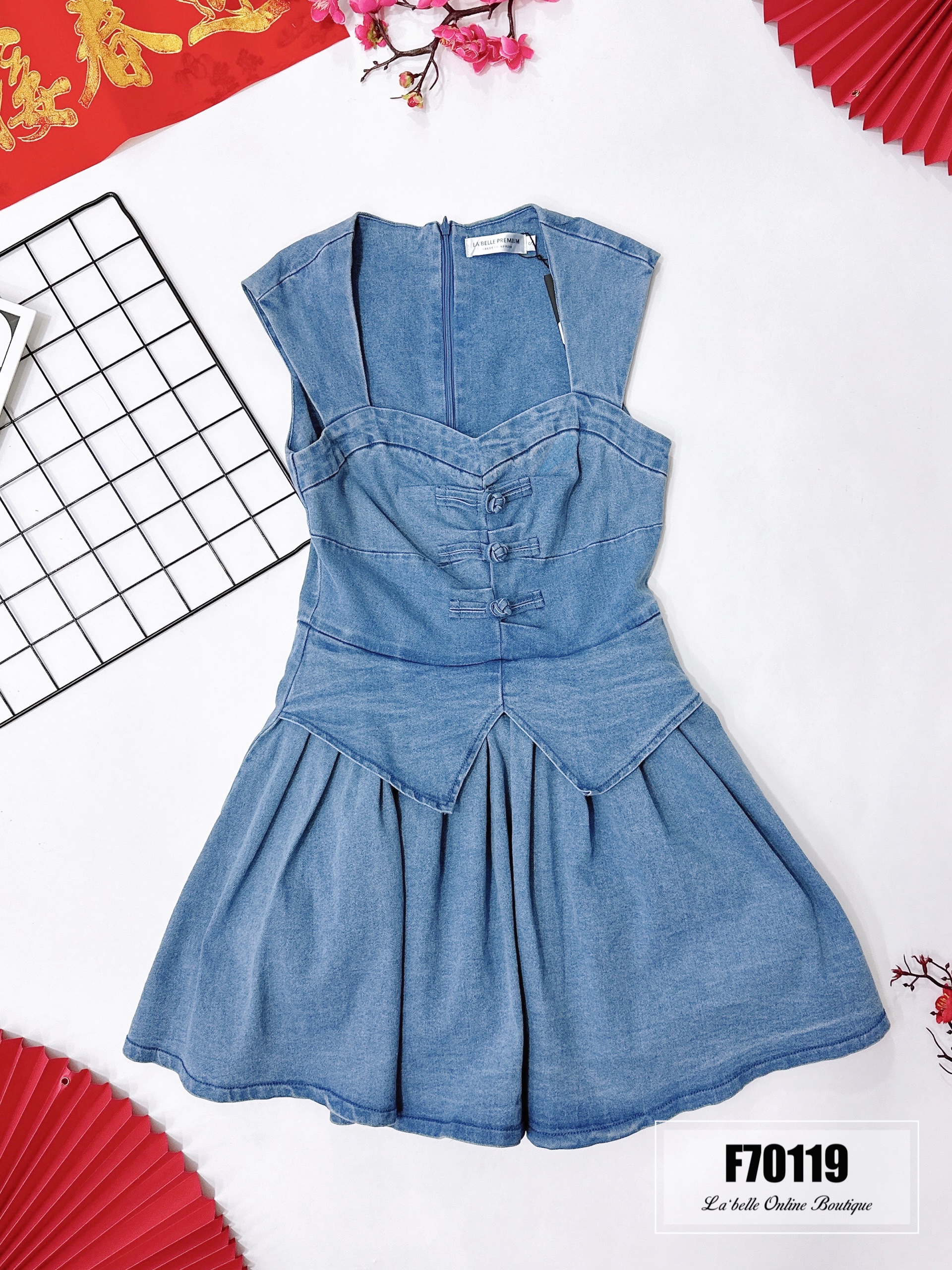 【LBP独家系列】减龄假两件式改良版旗袍连身裤裙【妈妈版】（F70119）