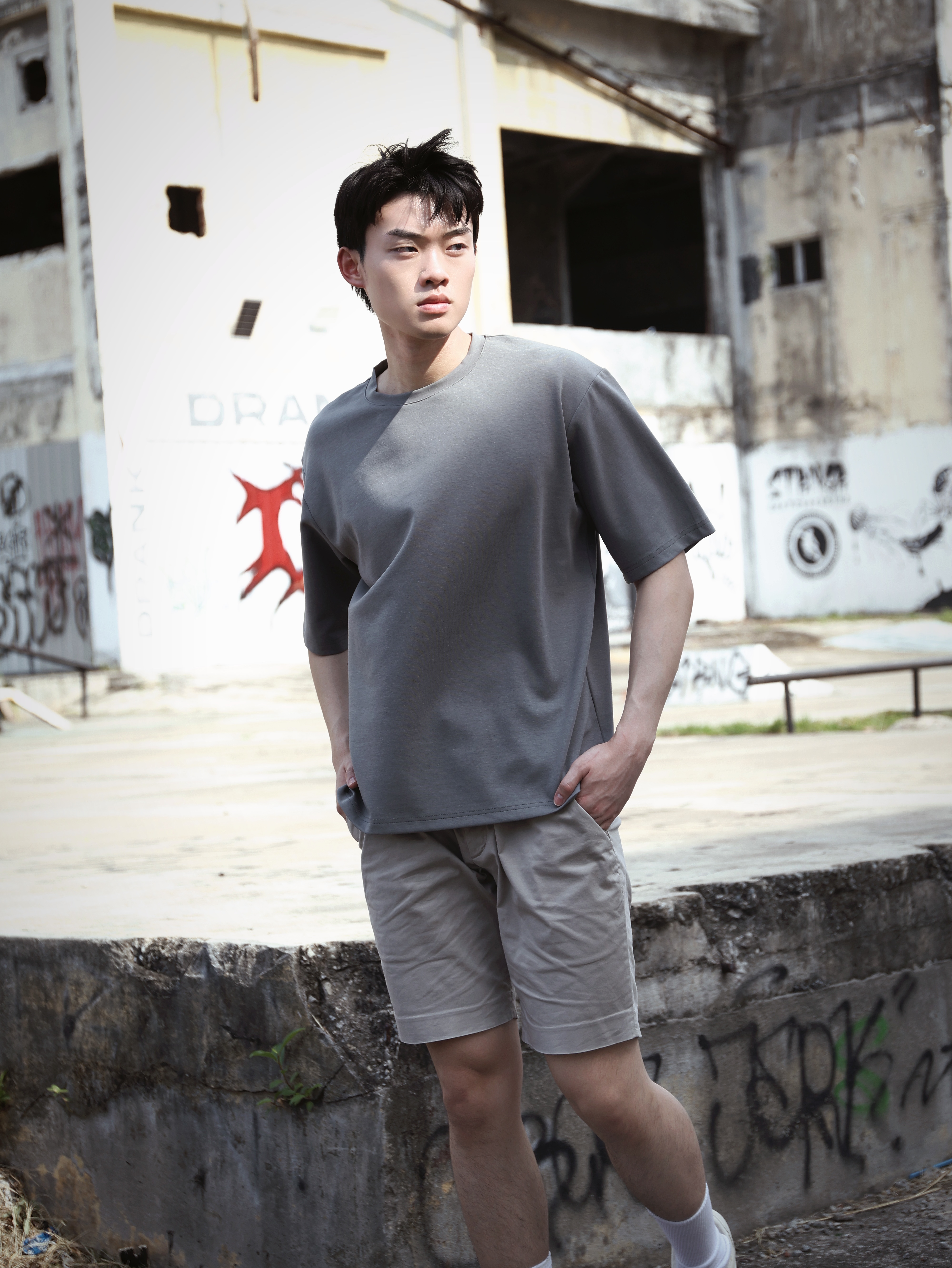 【STICKMEN】舒适圆领宽松OverSize上衣（SM100101 GREY）