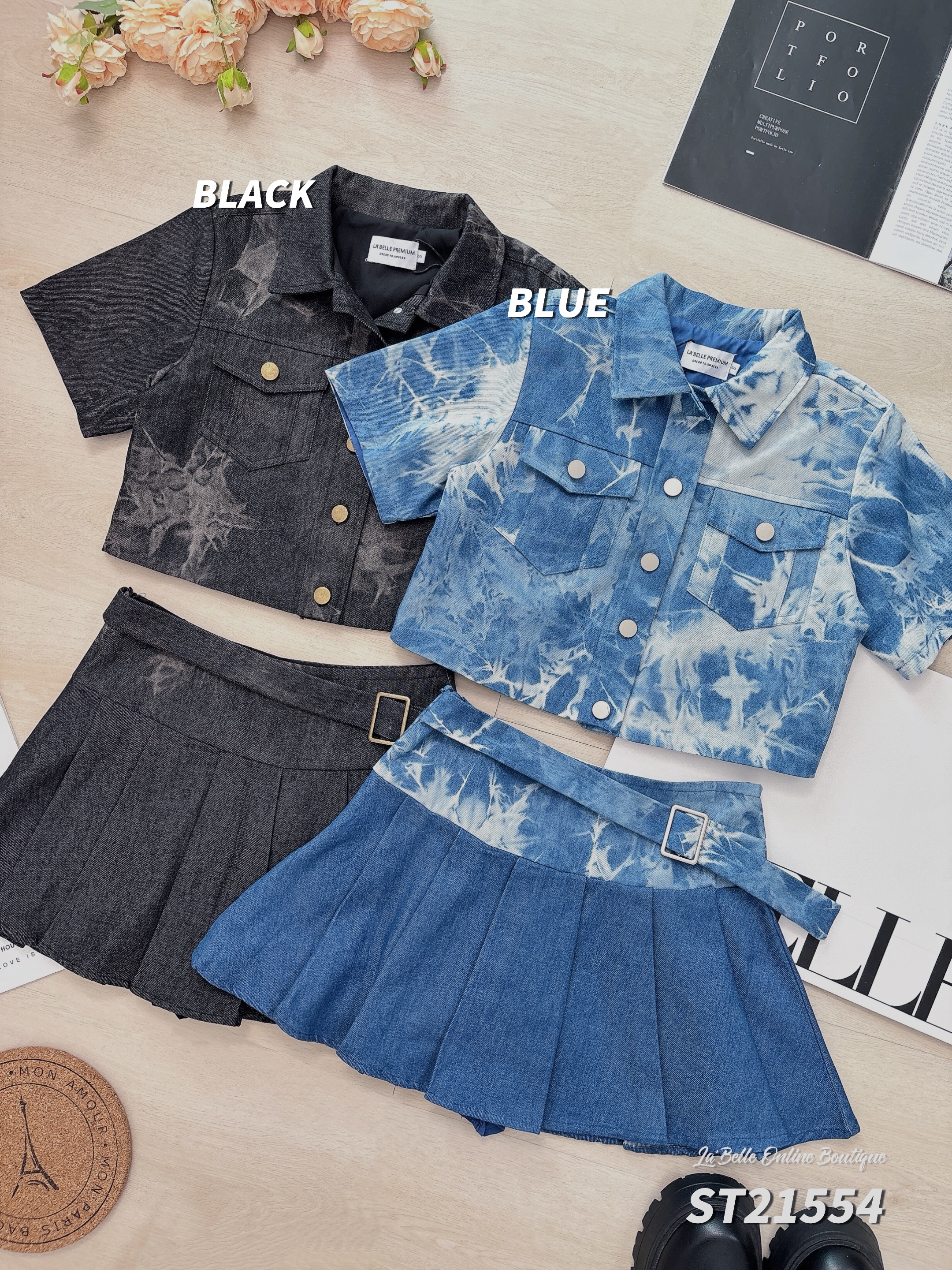 【LBP 独家新年系列】独特扎染牛仔两件套 (ST21554)