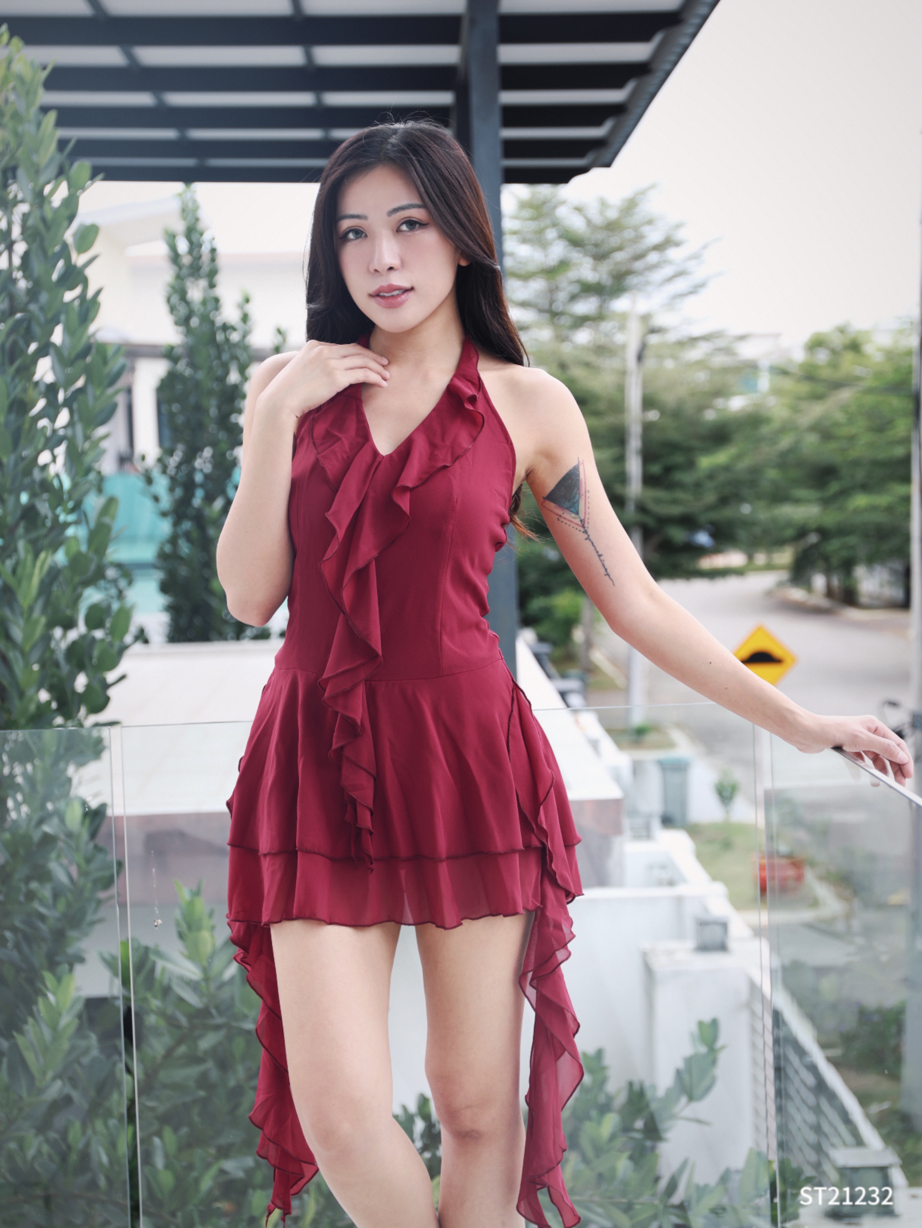 【LBP独家】辣妹气质挂脖连身裤裙 (ST21232)-La'Belle Fashion Boutique Sdn Bhd