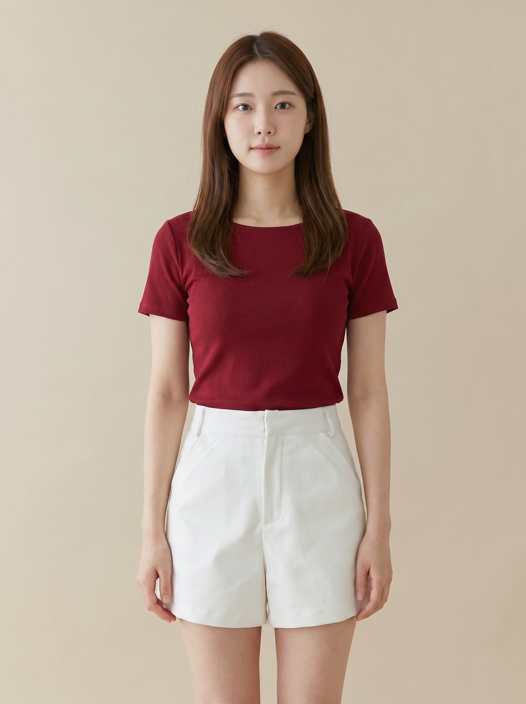 百搭简约A字阔腿高腰短裤 (P40238)