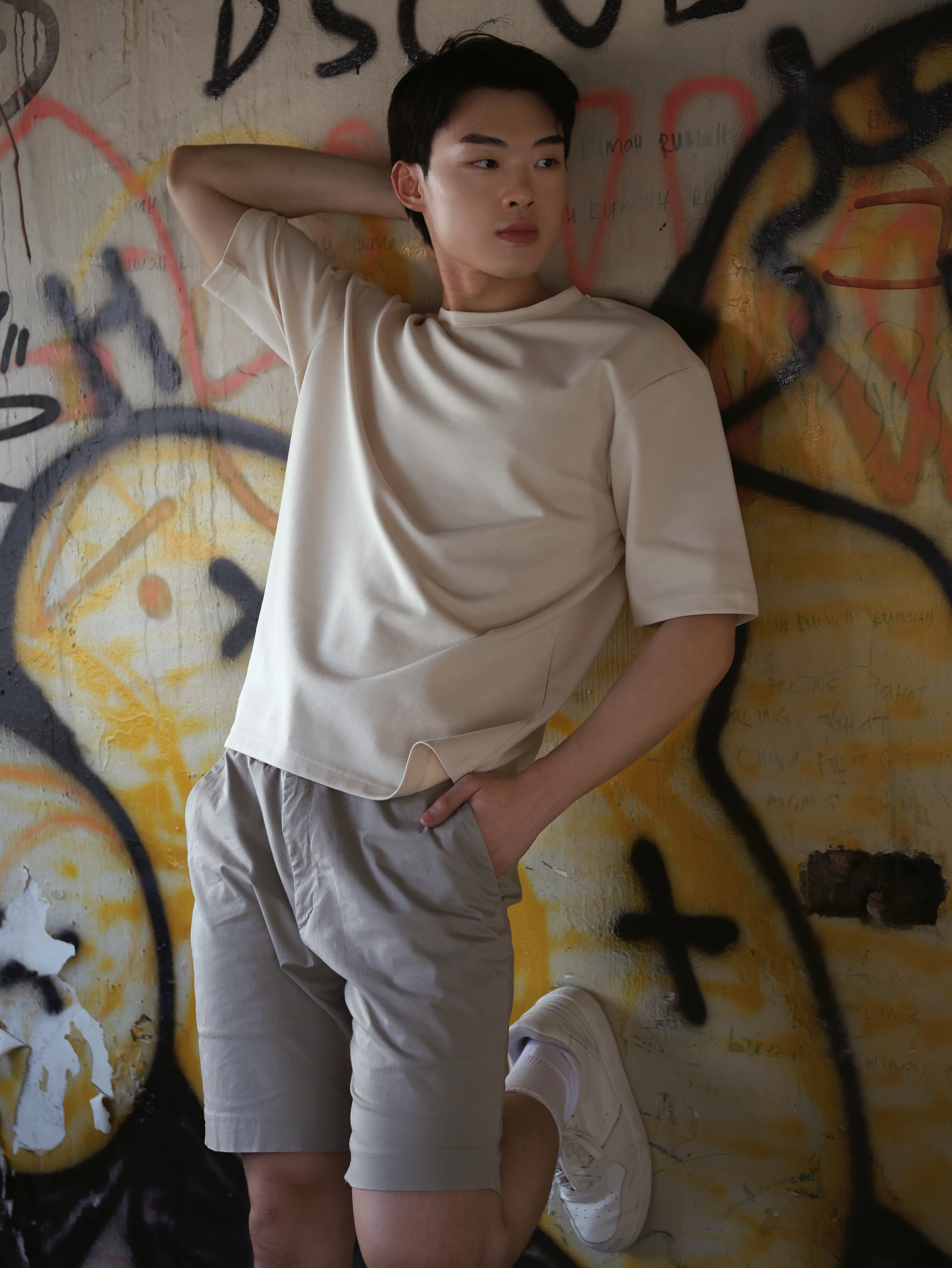 【STICKMEN】舒适圆领宽松OverSize上衣（SM100101 CREAM）