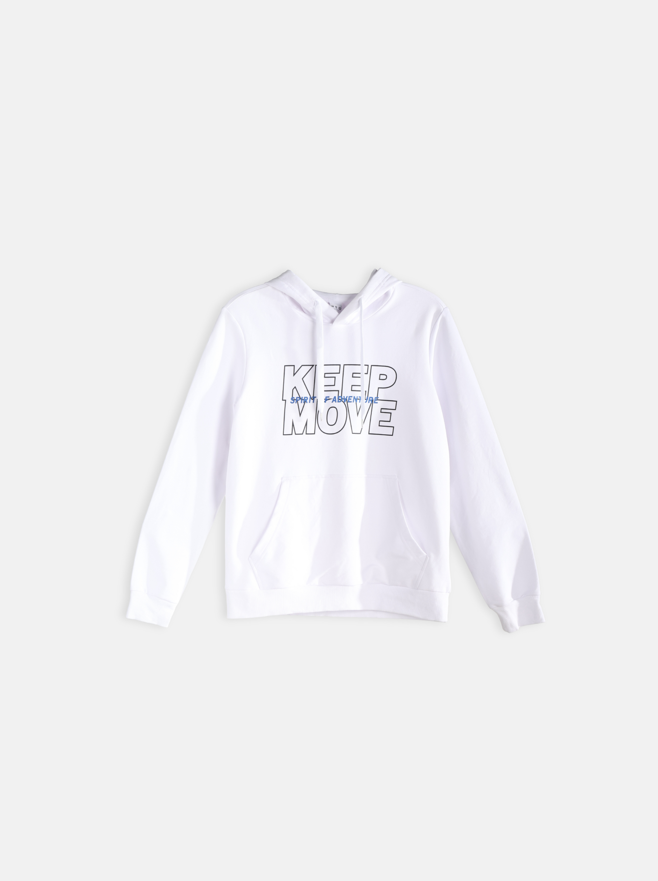 Regular Solid Colour Hoodie with "KEEP MOVE" Logo Print (YS30116)