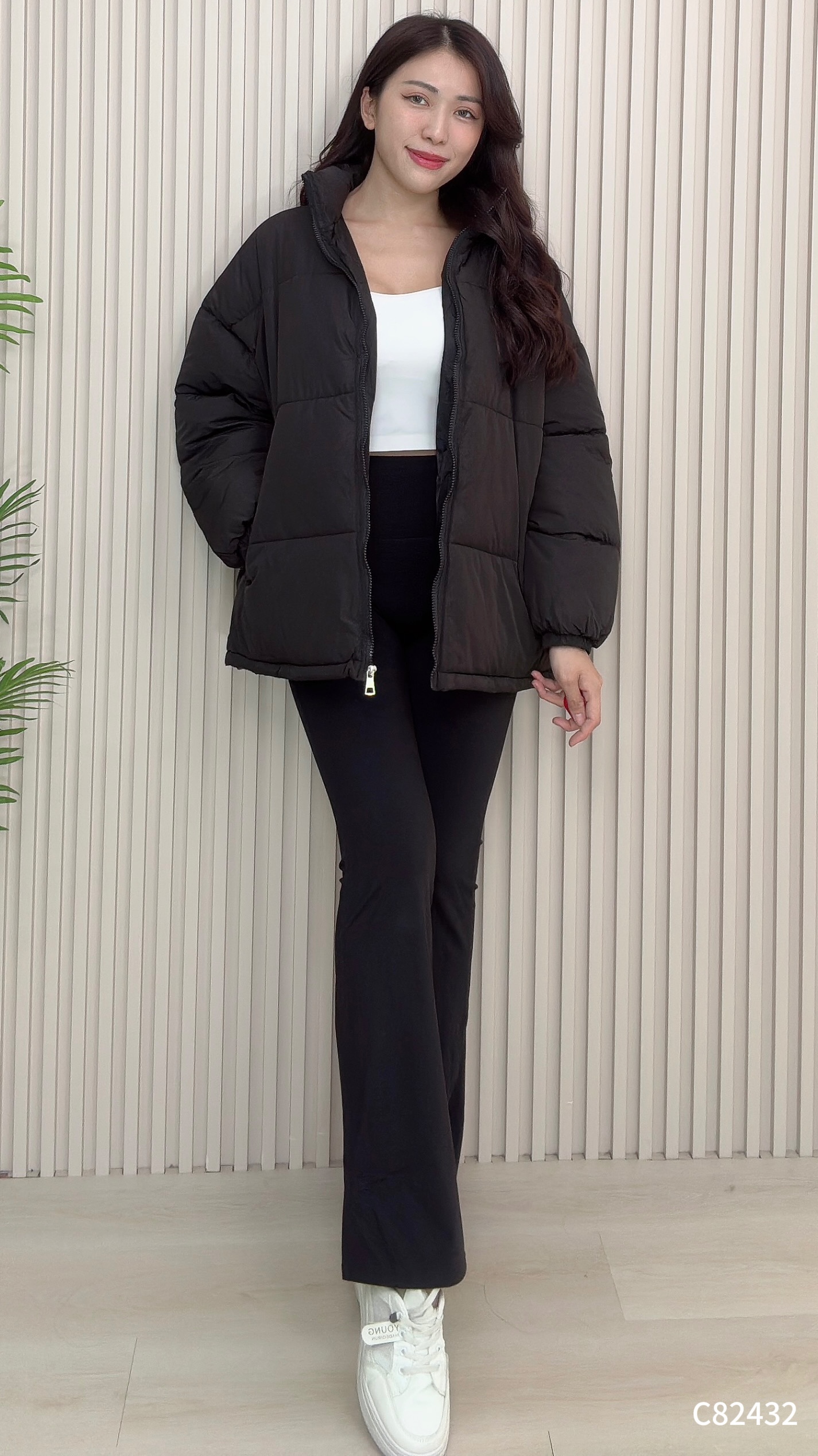 韩系宽松抽绳设计羽绒服 (C82432)-La'Belle Fashion Boutique Sdn Bhd