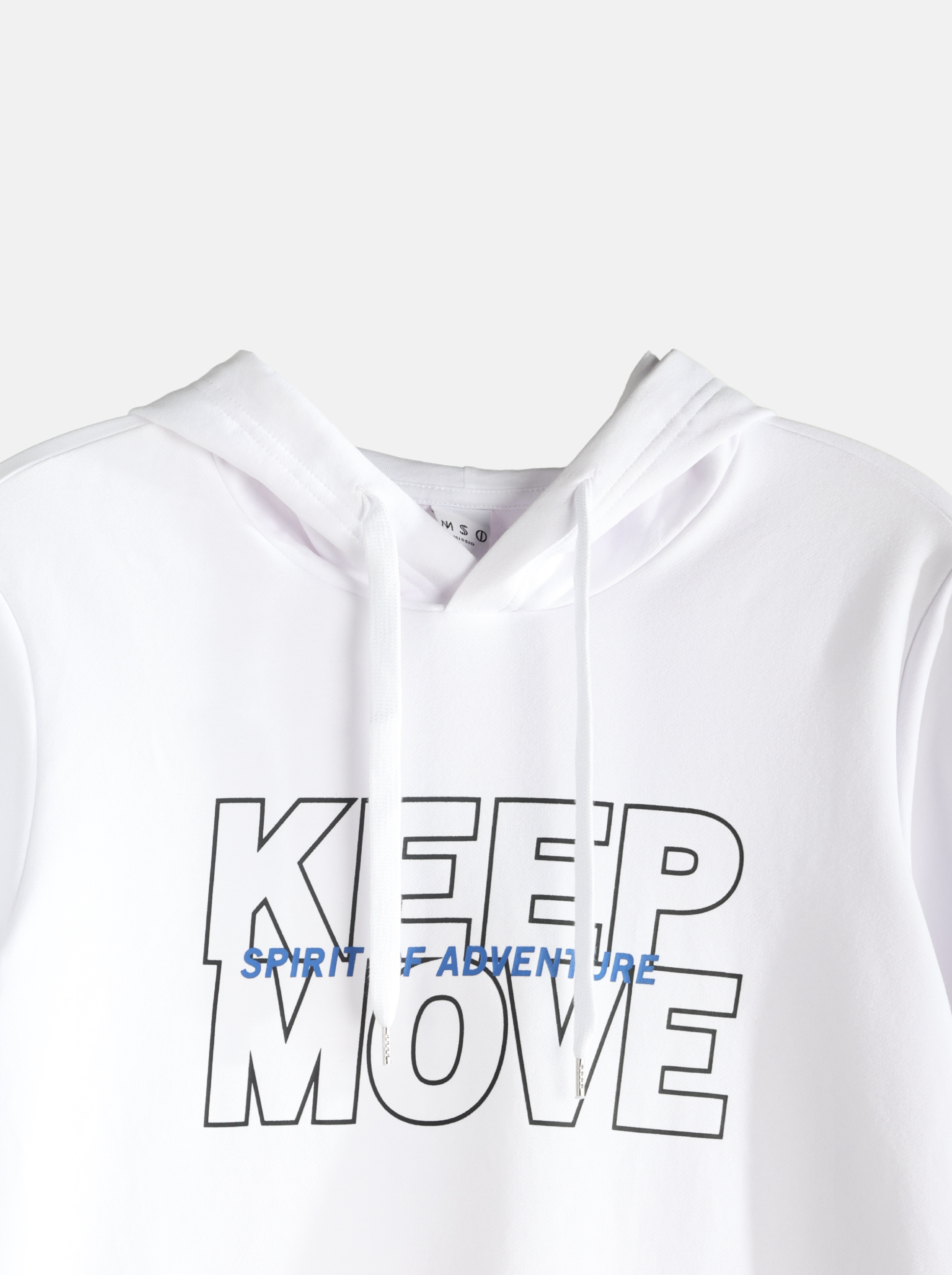 Regular Solid Colour Hoodie with "KEEP MOVE" Logo Print (YS30116)