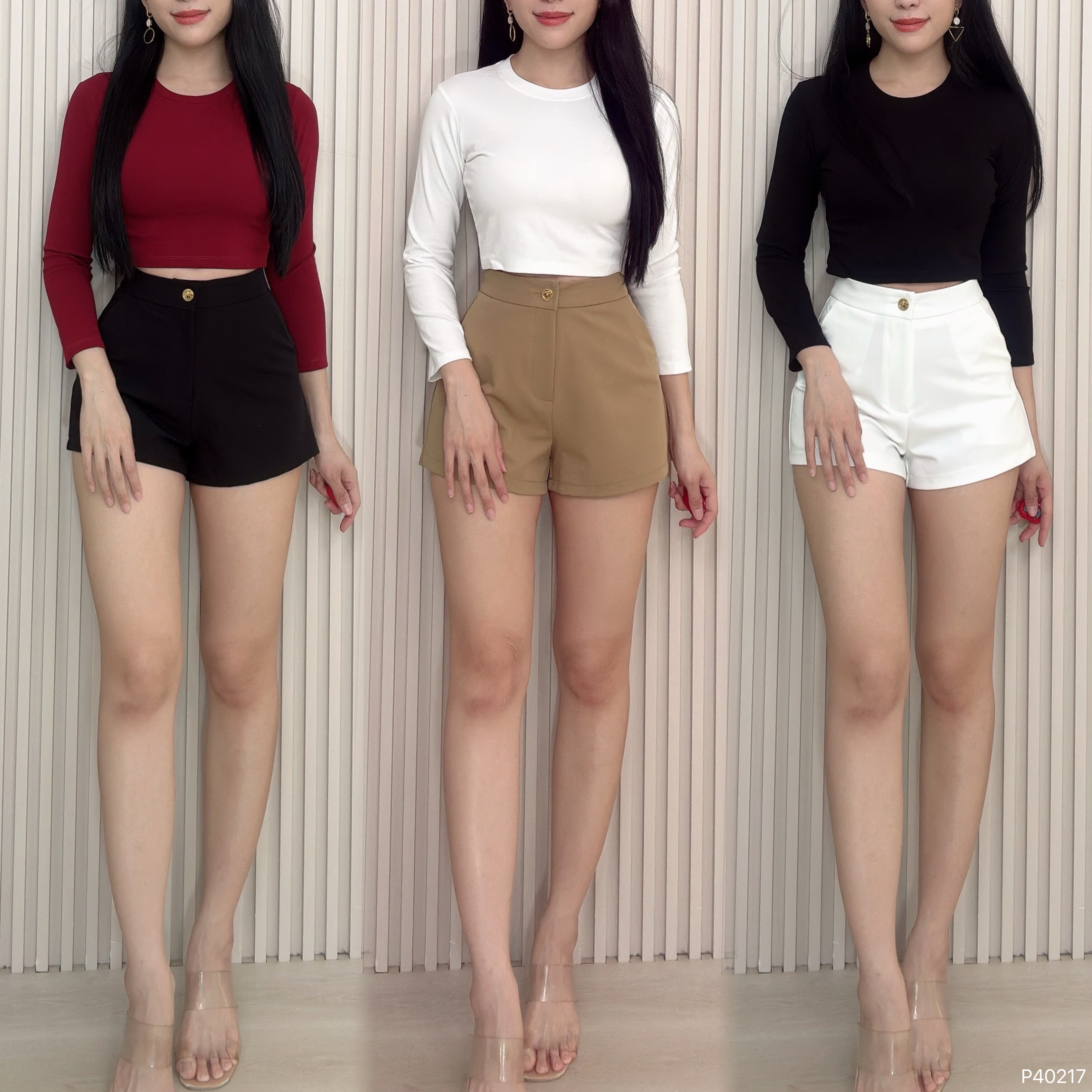 【LBP独家】精致百搭A字阔腿高腰短裤 (P40217)