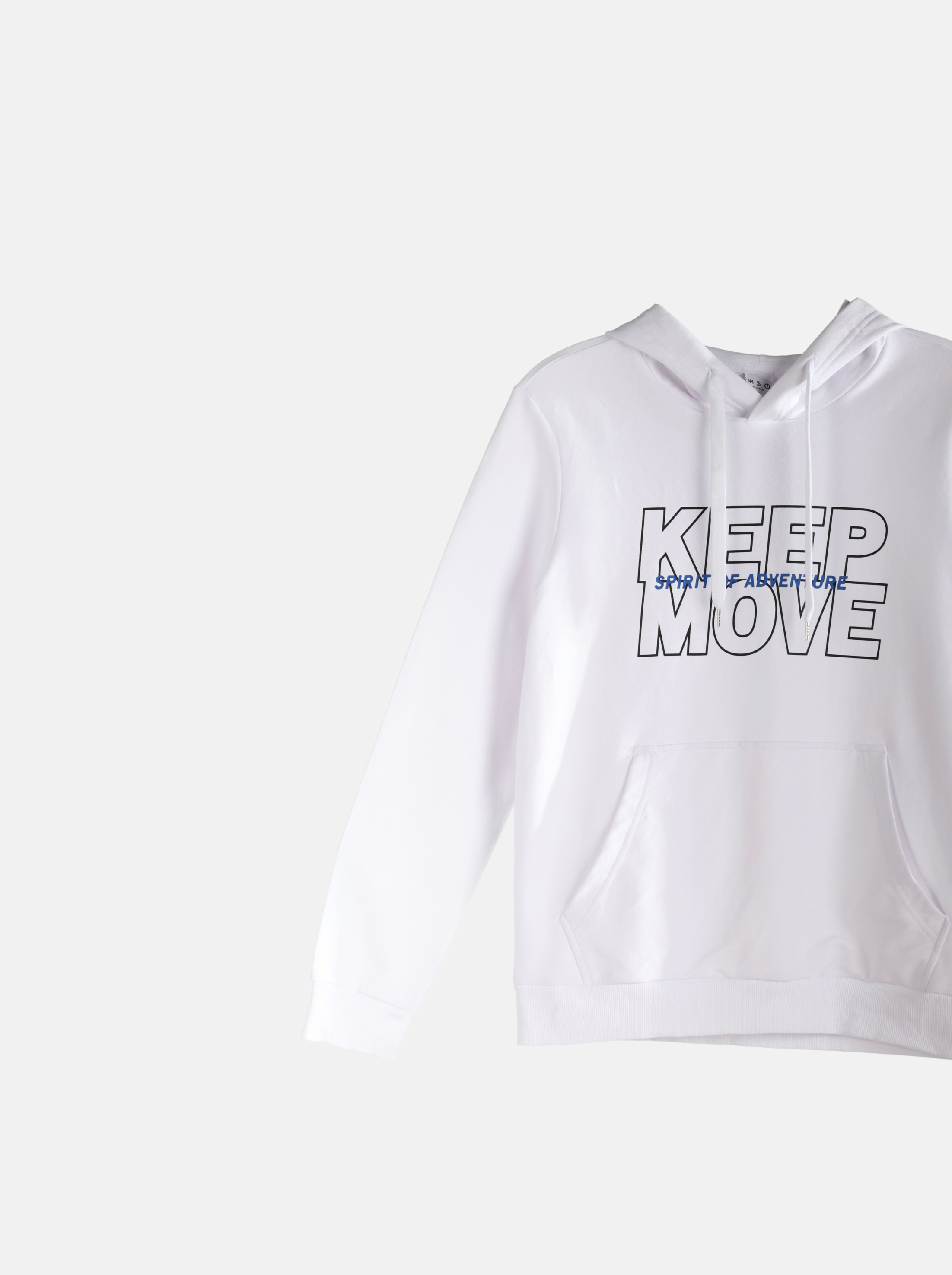 Regular Solid Colour Hoodie with "KEEP MOVE" Logo Print (YS30116)