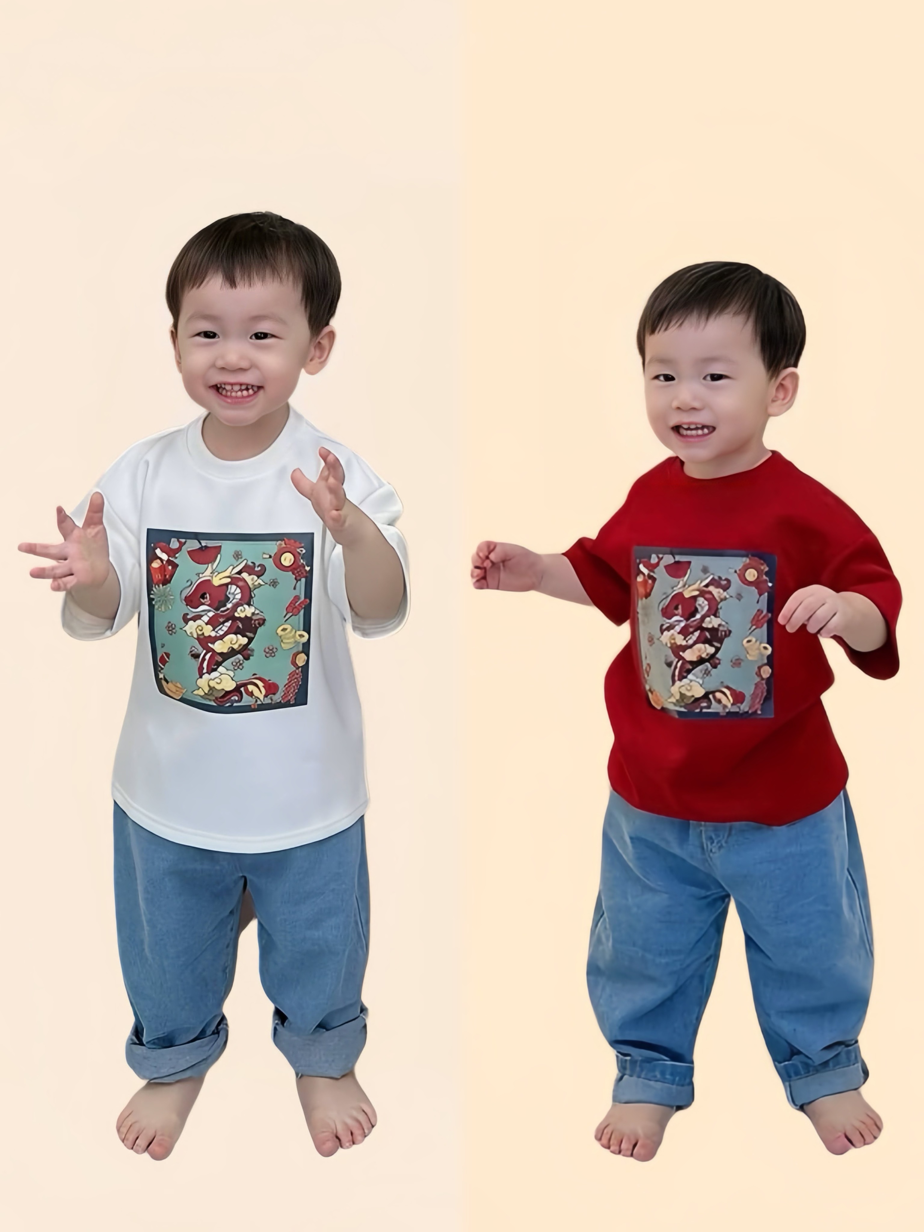【LBP亲子系列】可爱小龙LB图案设计上衣【男孩版】（F70112）