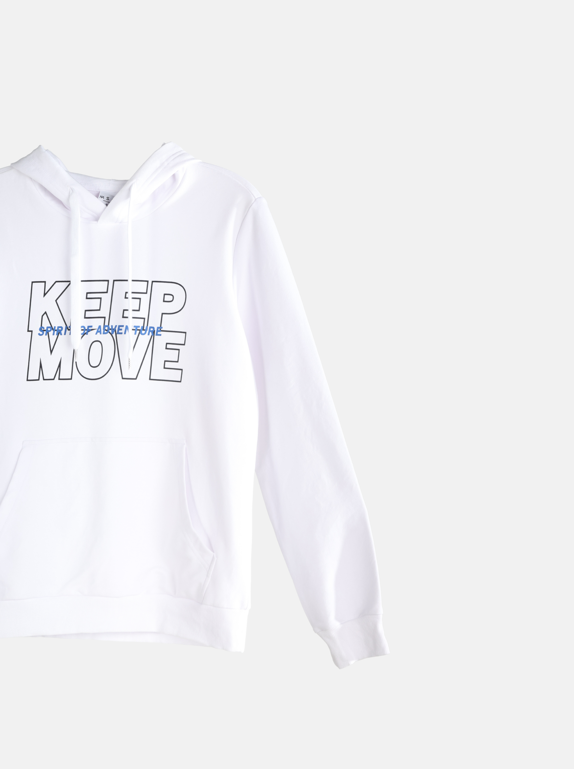 Regular Solid Colour Hoodie with "KEEP MOVE" Logo Print (YS30116)