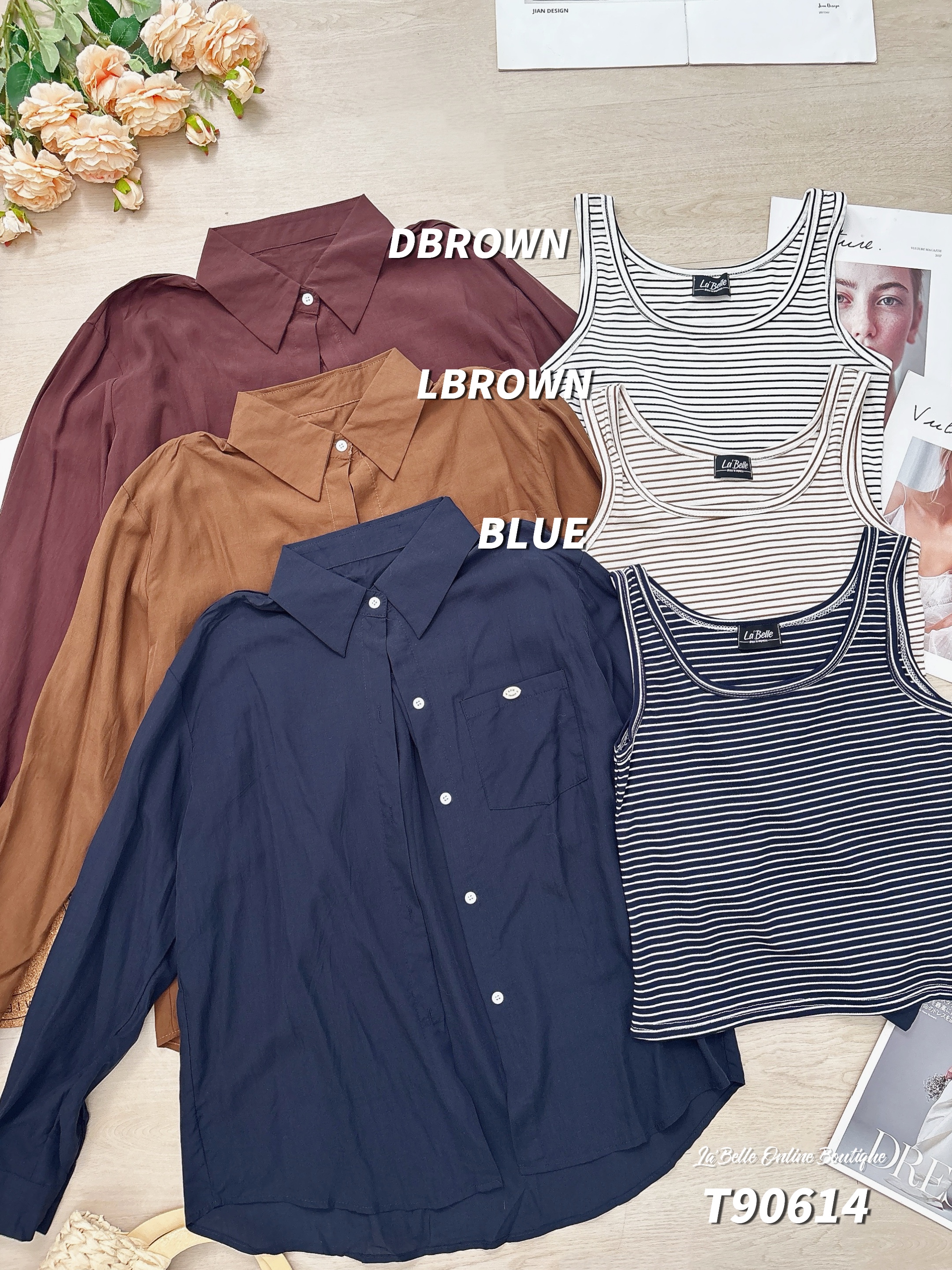 韩系撞色两件套 (T90614)