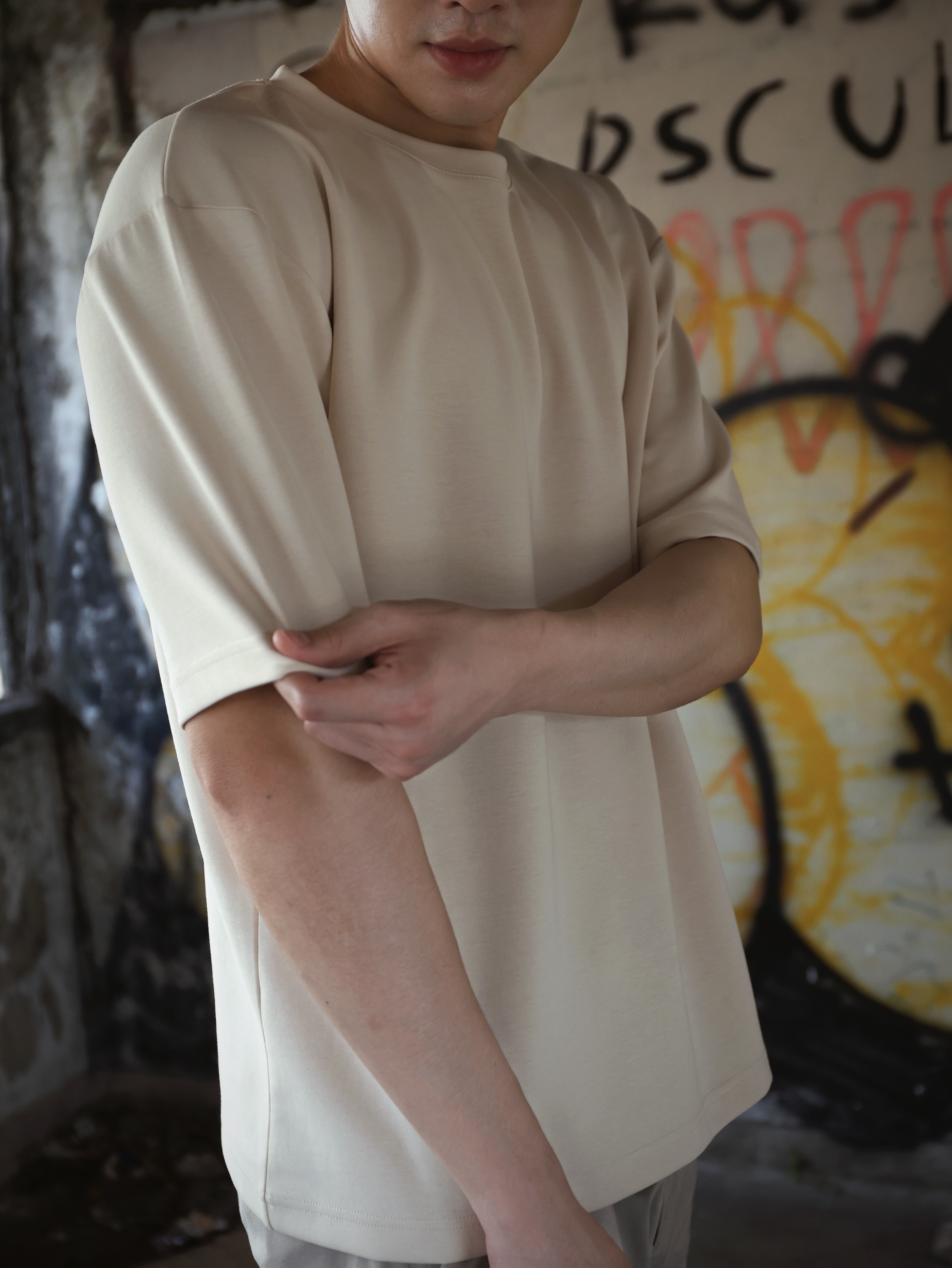 【STICKMEN】舒适圆领宽松OverSize上衣（SM100101 CREAM）