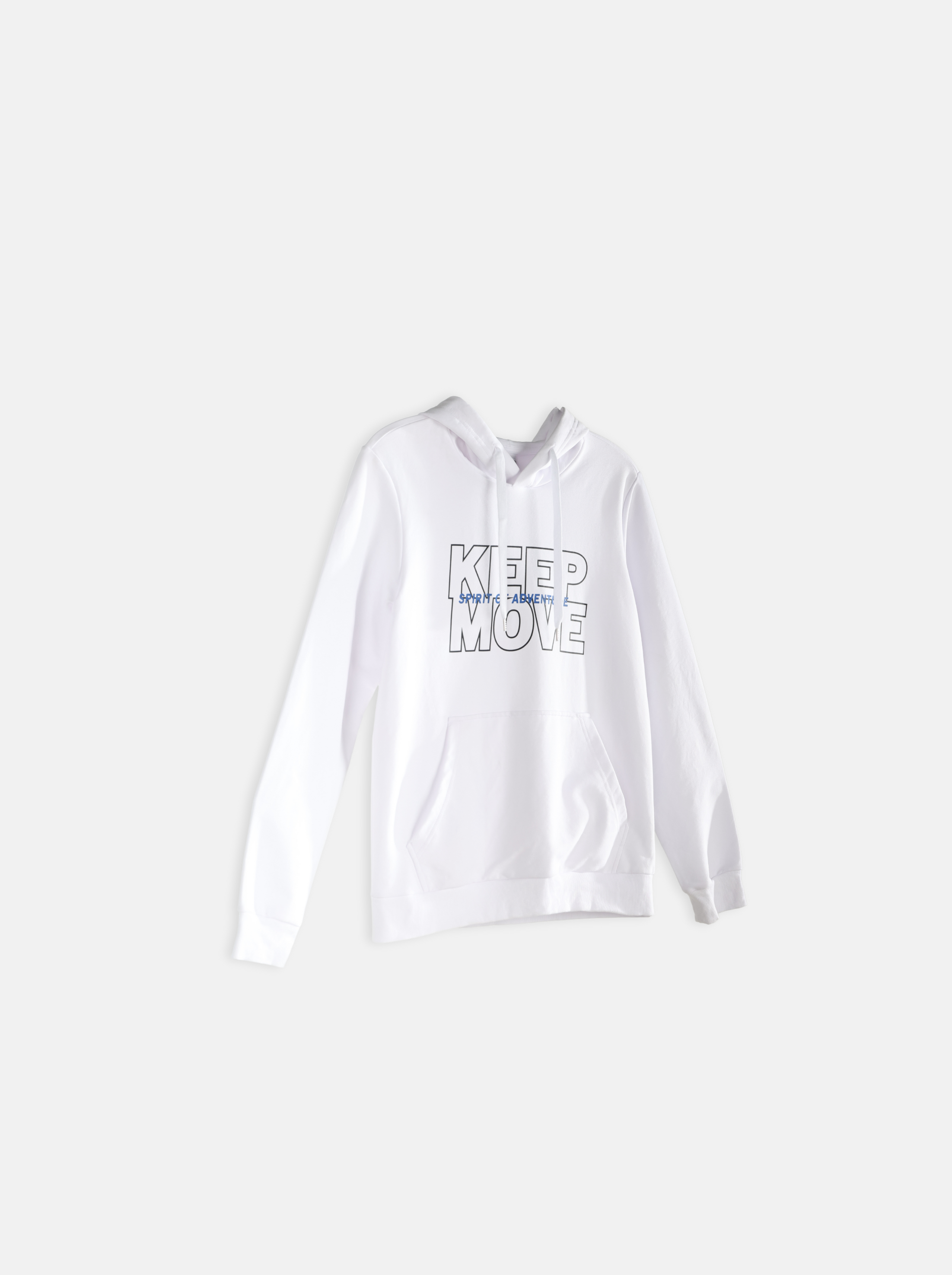 Regular Solid Colour Hoodie with "KEEP MOVE" Logo Print (YS30116)