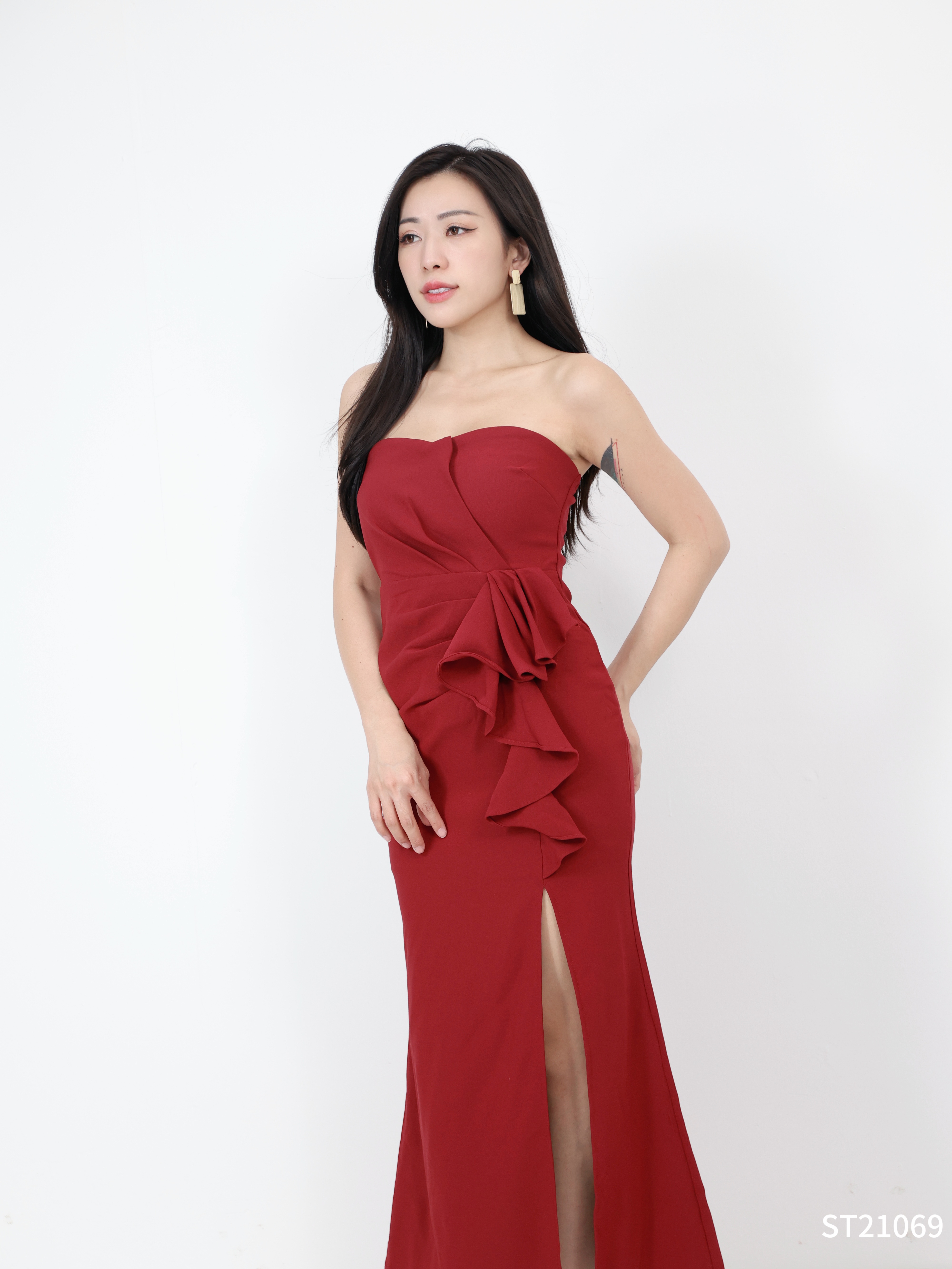 抹胸鱼尾开叉设计连身裙 (ST21069) - 特价-La'Belle Fashion Boutique Sdn Bhd