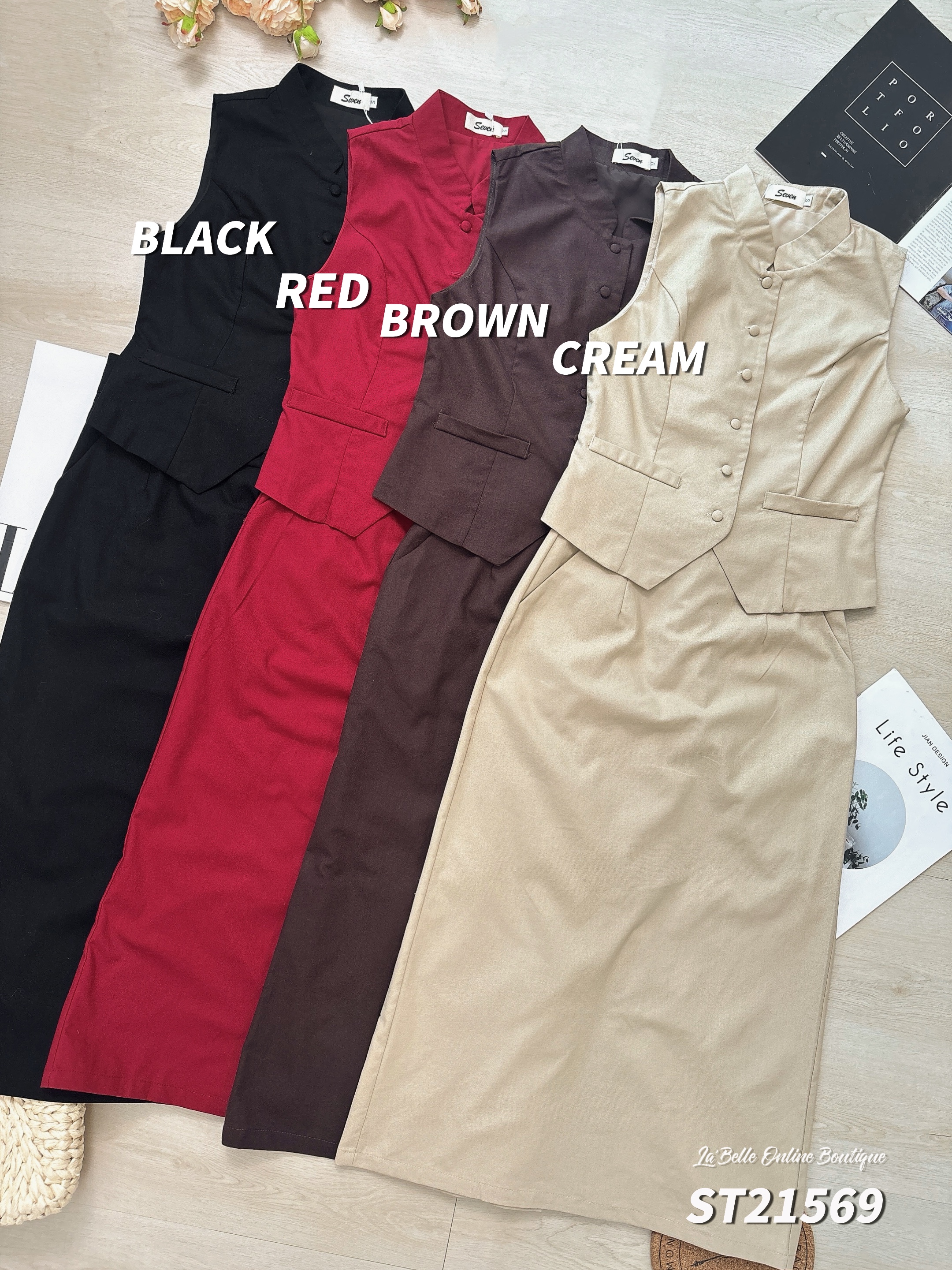 高级感新中式旗袍两件套 (ST21569)