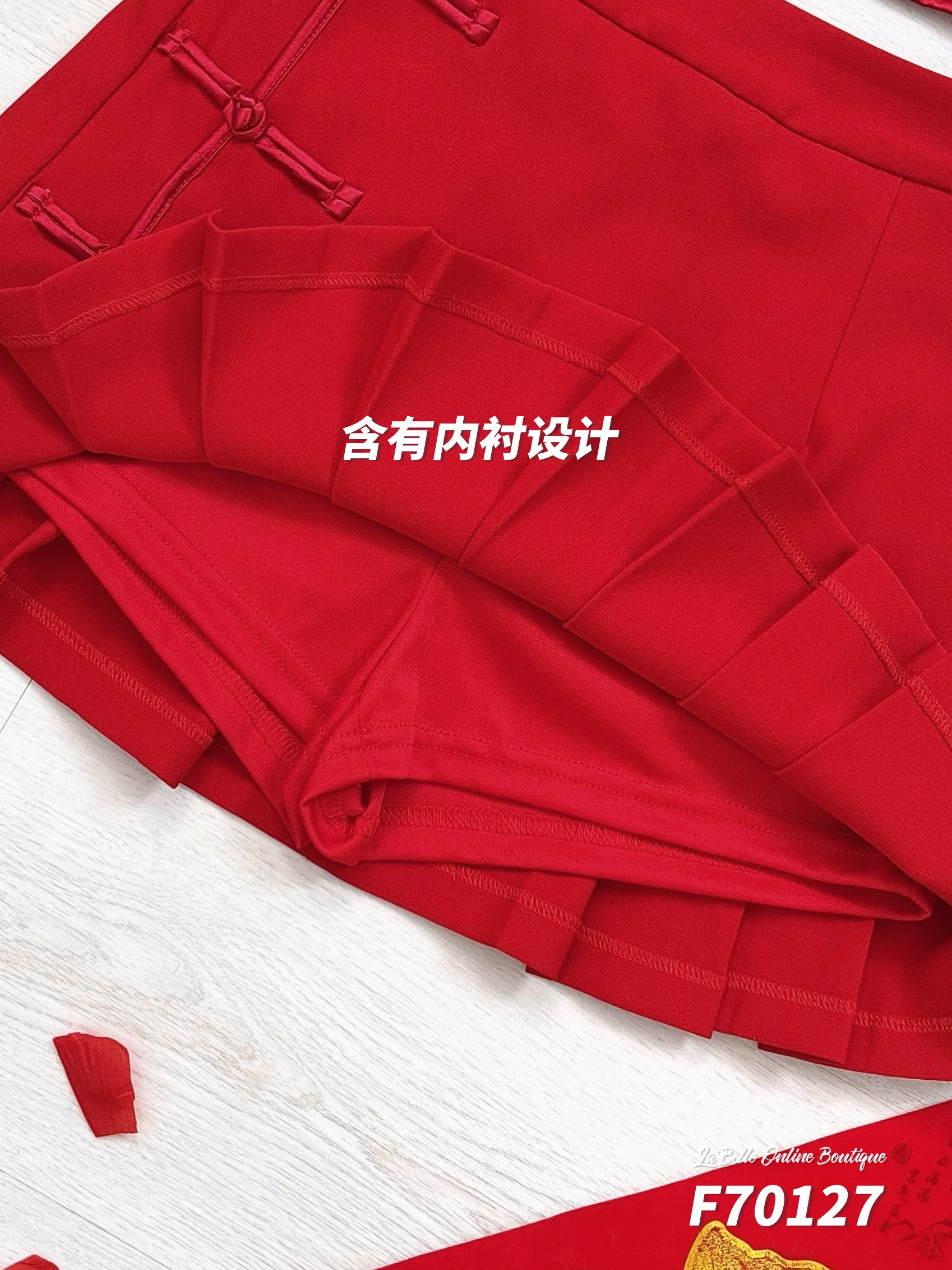 【LBP亲子系列-红运当头】时尚新中式旗袍两件套【妈妈款】(F70127)-La'Belle Fashion Boutique Sdn Bhd