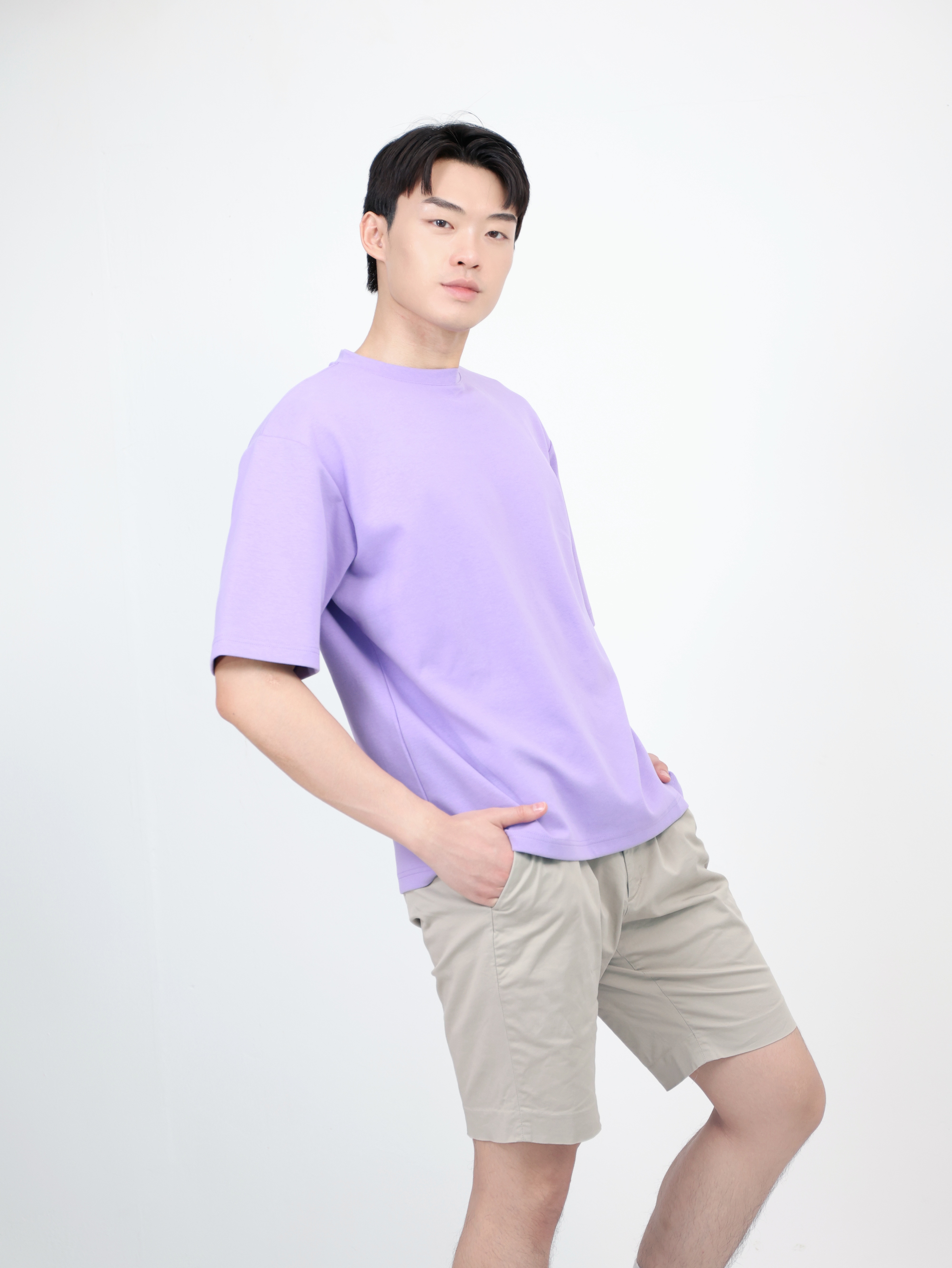 【STICKMEN】舒适圆领宽松OverSize上衣（SM100101 PURPLE）