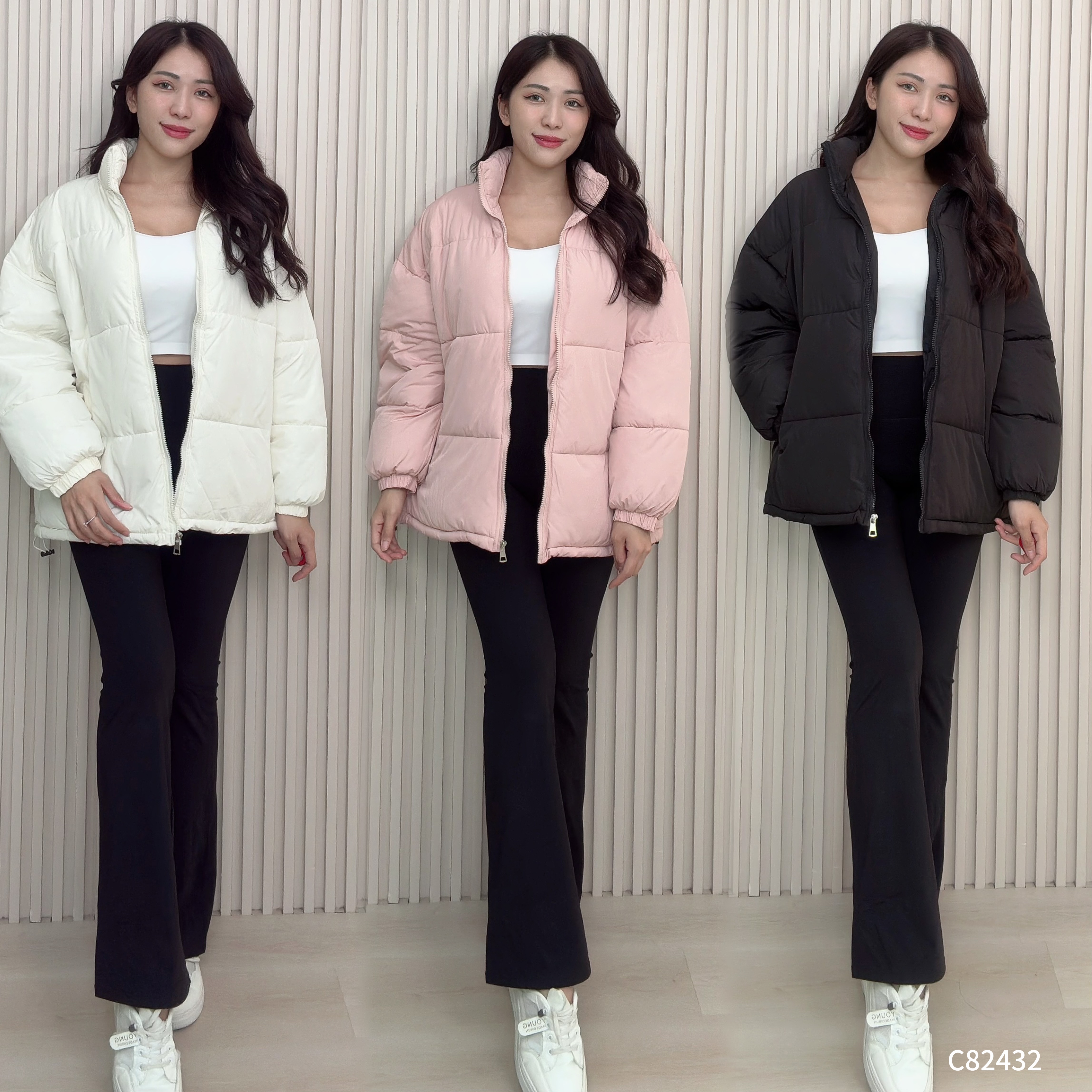 韩系宽松抽绳设计羽绒服 (C82432)-La'Belle Fashion Boutique Sdn Bhd