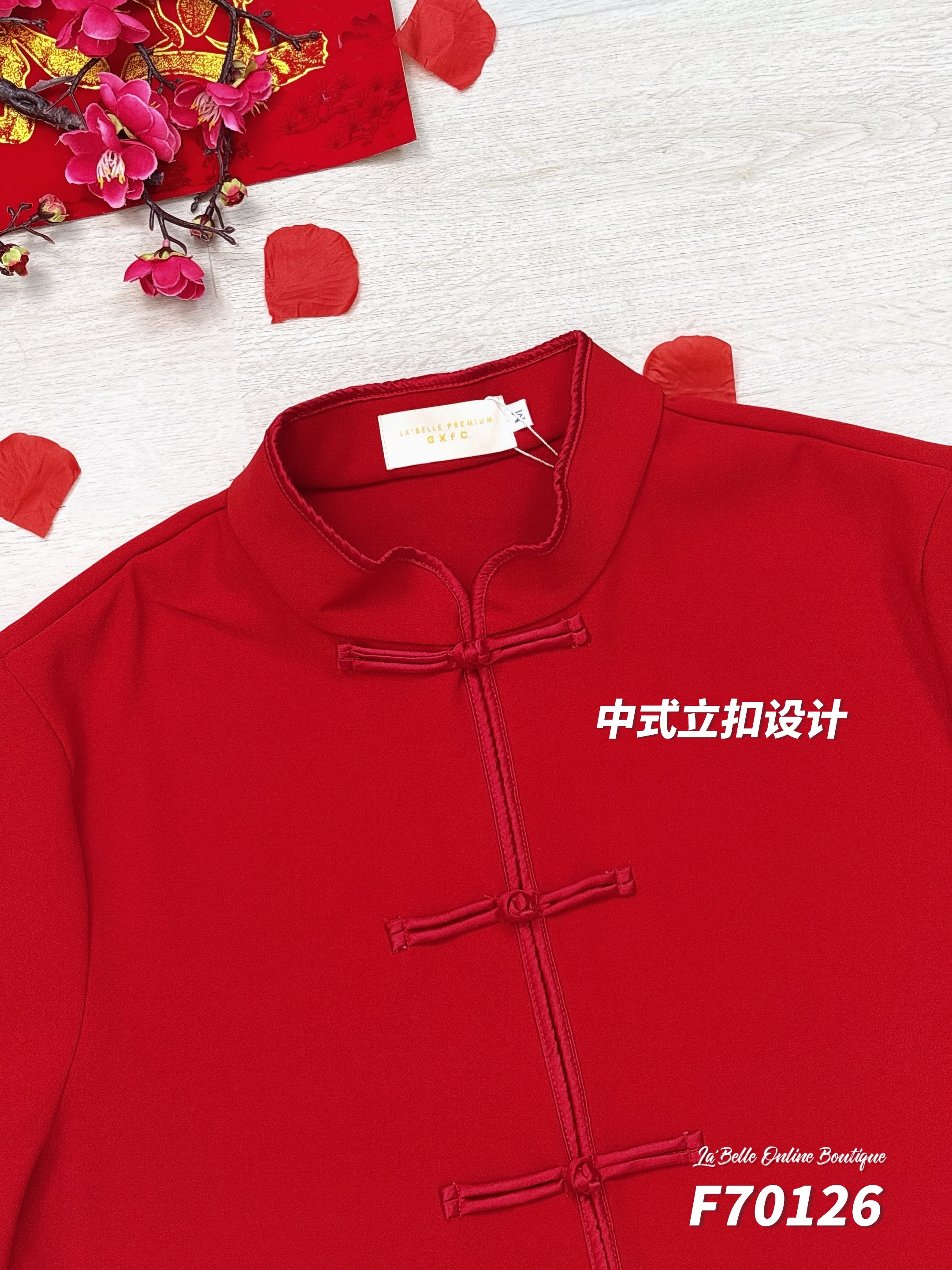 【LBP亲子系列-红运当头】复古中国风立领盘扣唐装上衣 / 外套【爸爸款】(F70126)-La'Belle Fashion Boutique Sdn Bhd