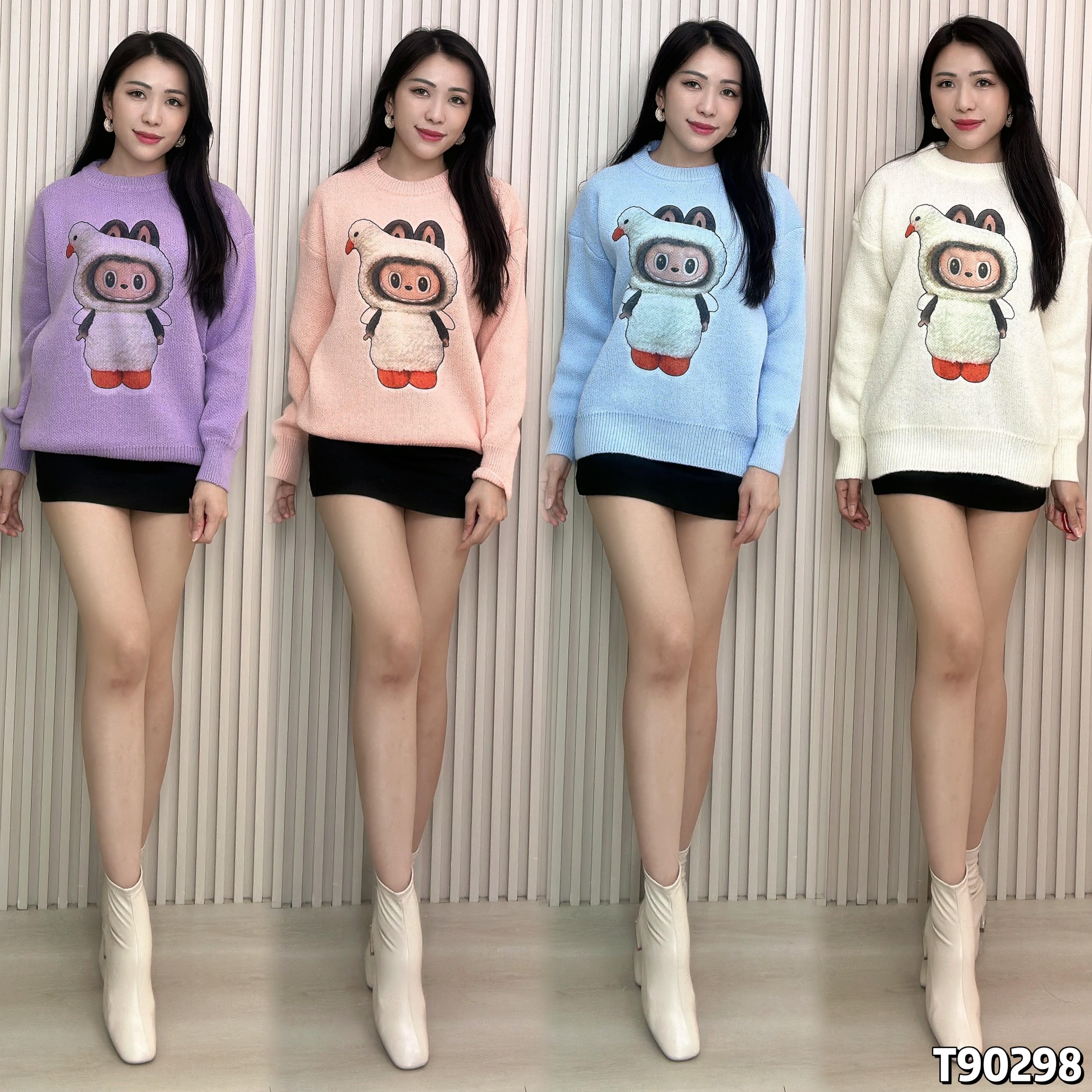 慵懒风宽松拉布布印花长袖上衣 (T90298) - 特价-La'Belle Fashion Boutique Sdn Bhd