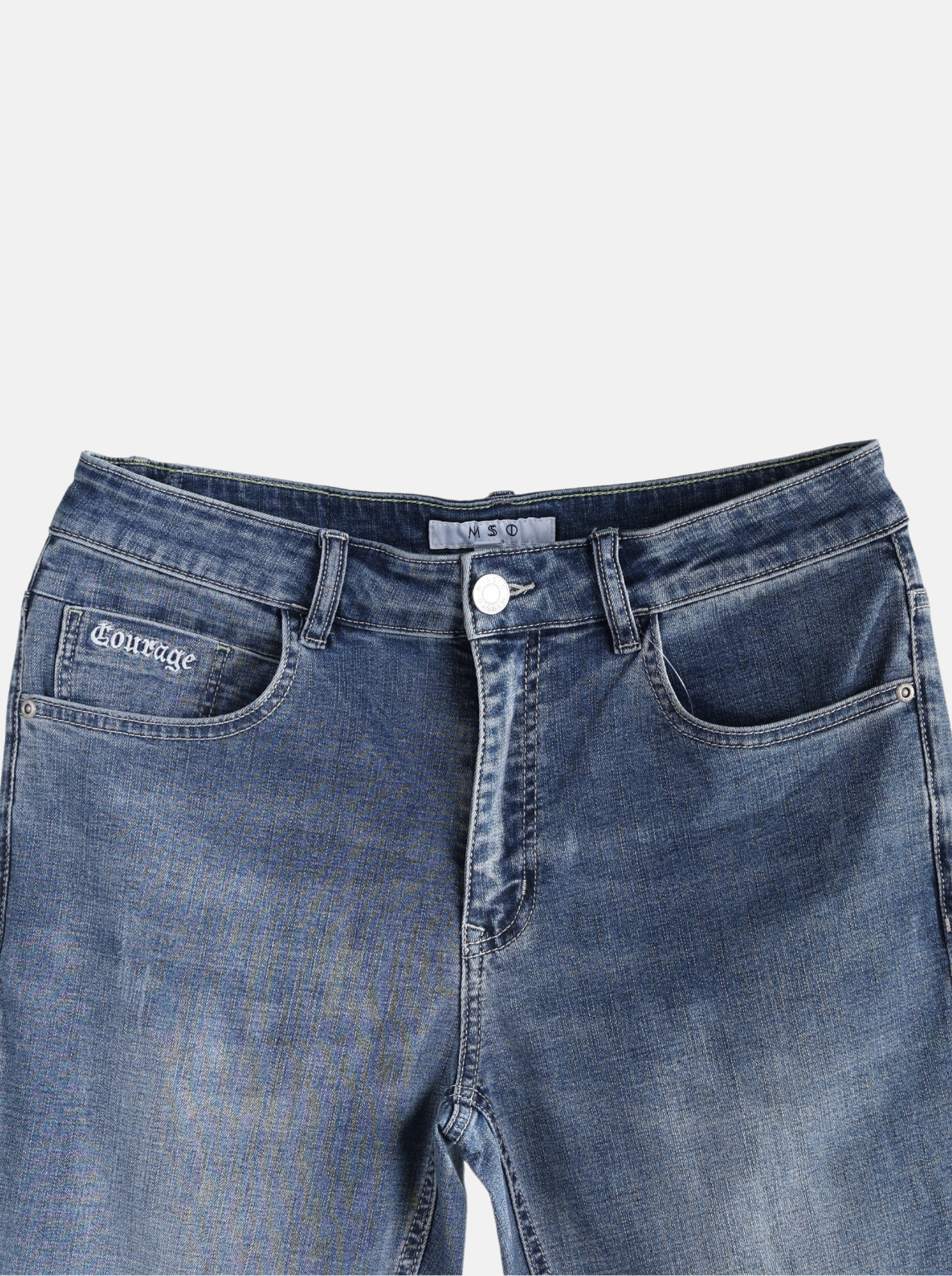 Basic Denim Men's Jeans with "COURAGE" Print（YS30123）