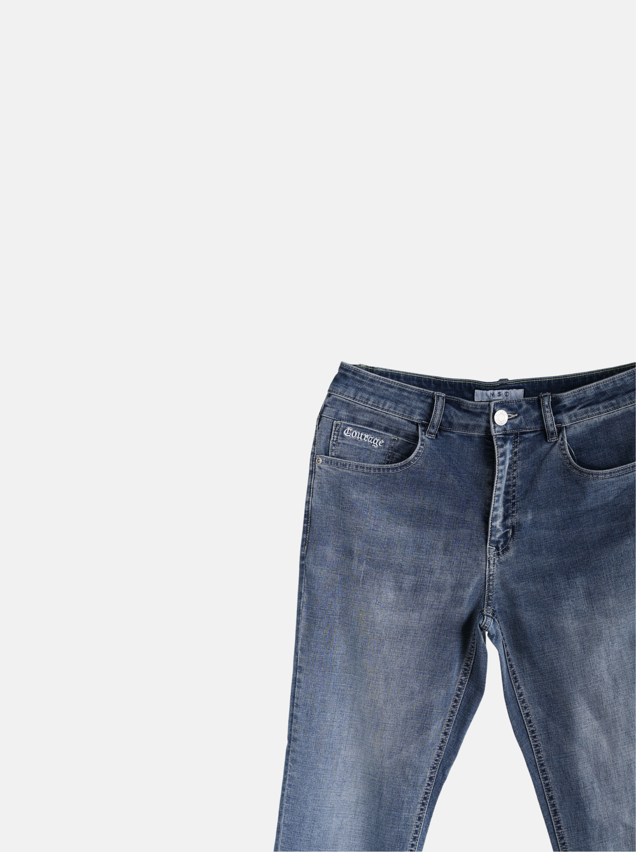 Basic Denim Men's Jeans with "COURAGE" Print（YS30123）