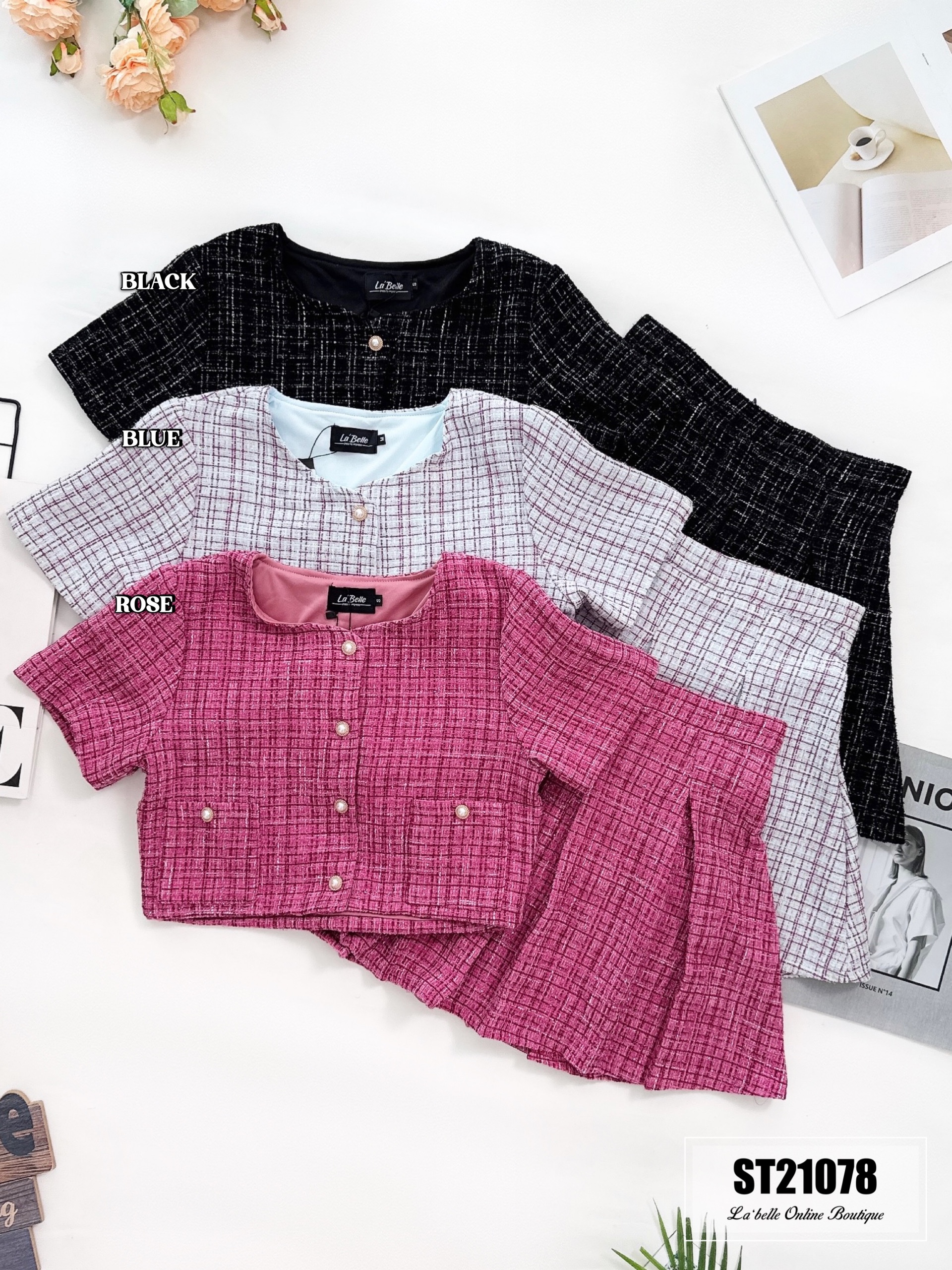 【LBP独家】高级感时尚小香风两件套 (ST21078) - 特价-La'Belle Fashion Boutique Sdn Bhd