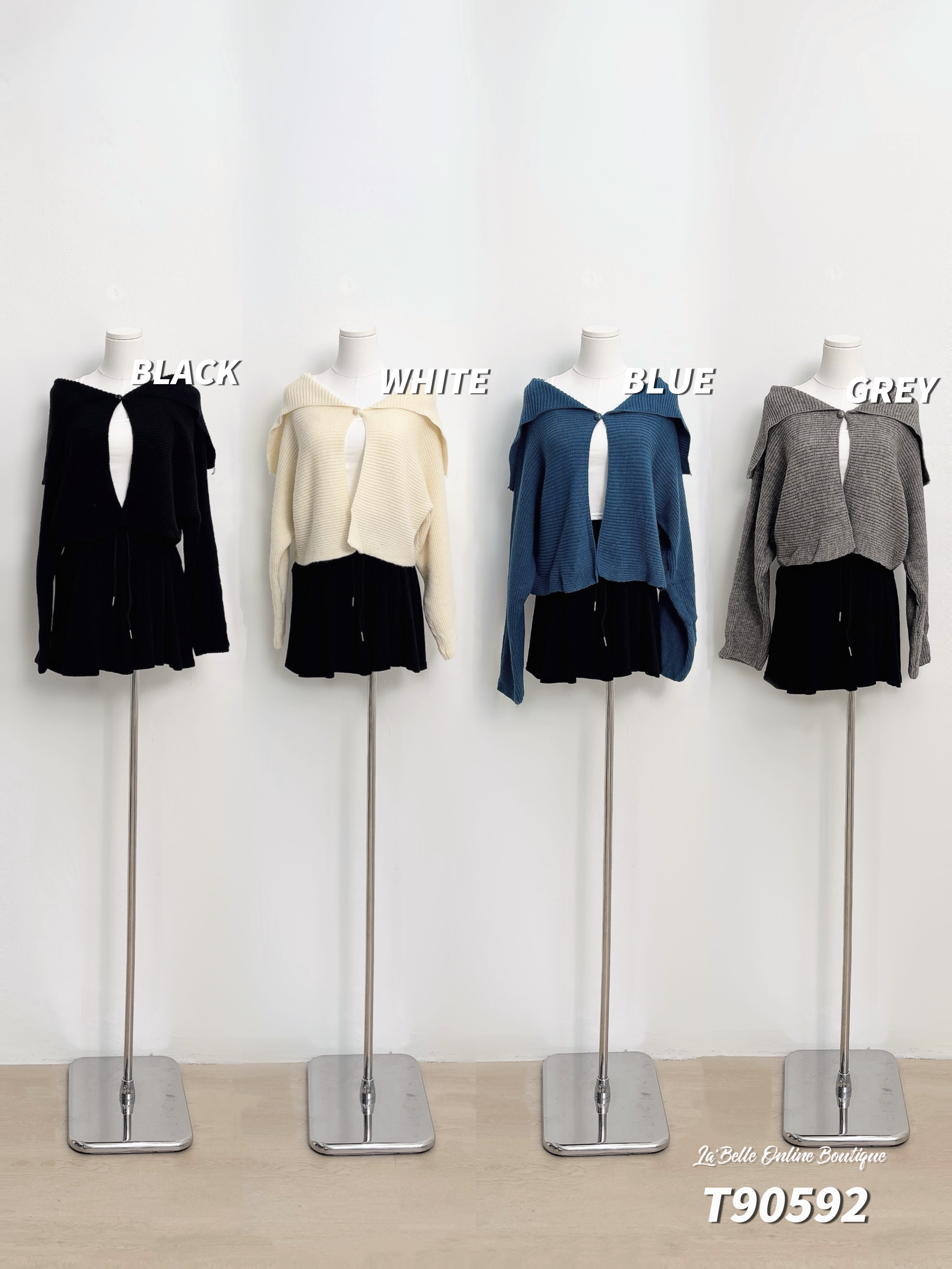 设计感翻领宽松长袖上衣/外套 (T90592)