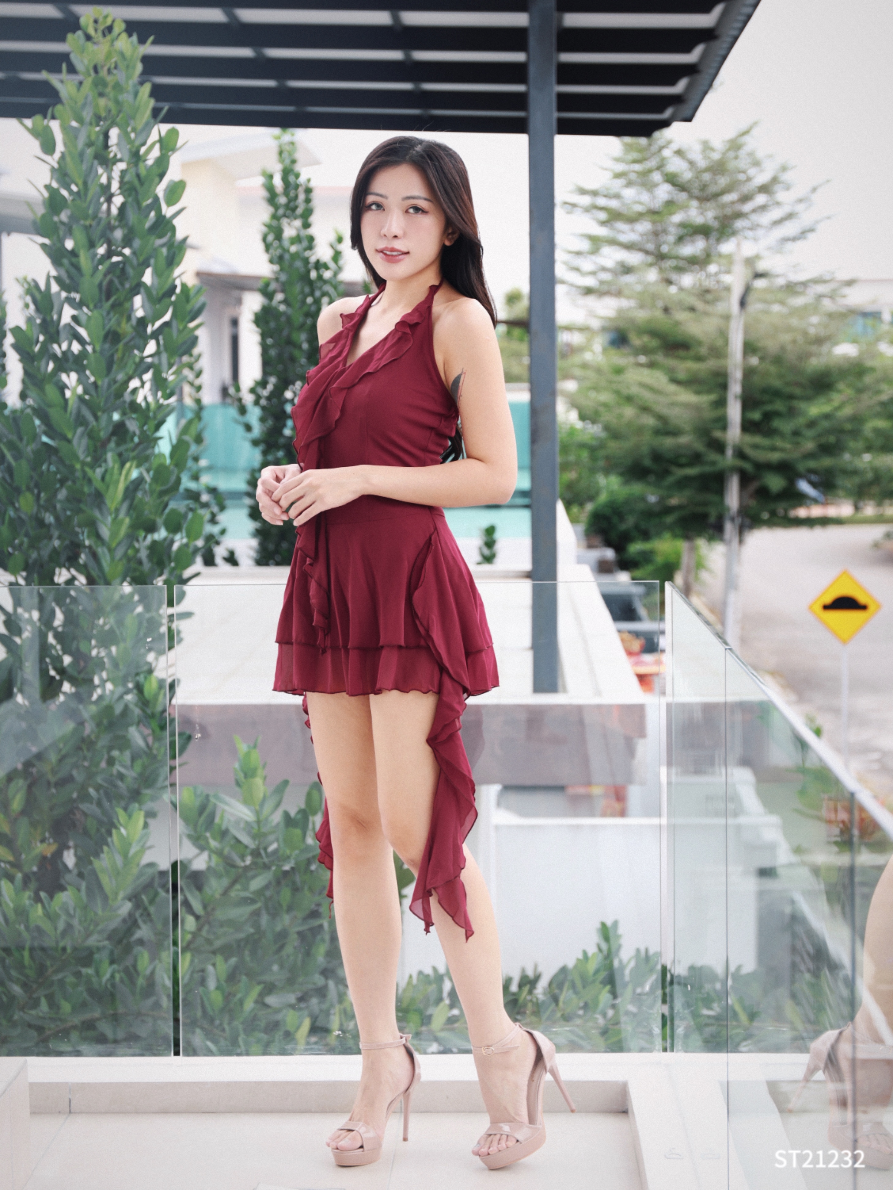 【LBP独家】辣妹气质挂脖连身裤裙 (ST21232)-La'Belle Fashion Boutique Sdn Bhd