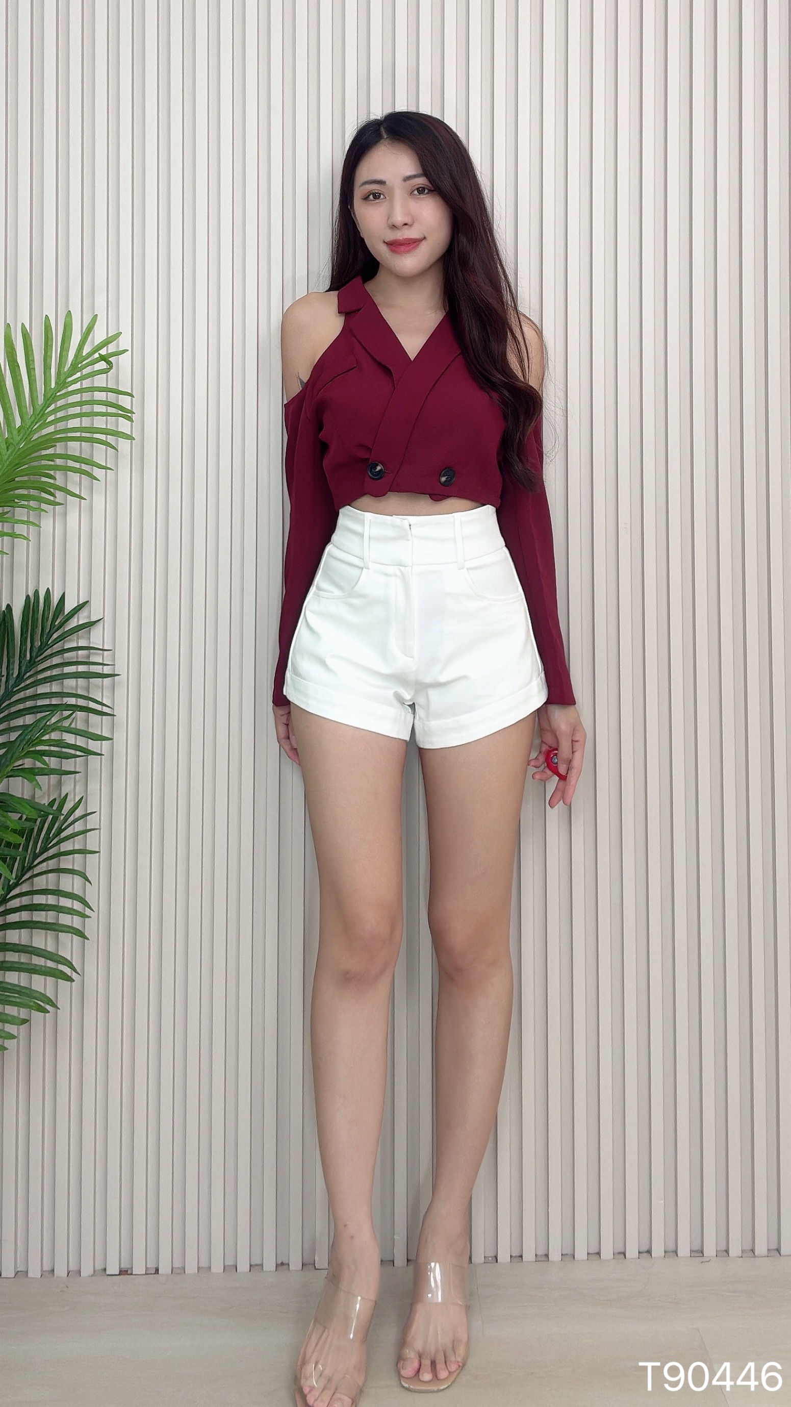 【LBP独家】高端帅气露肩设计外套上衣 (T90446) - 特价