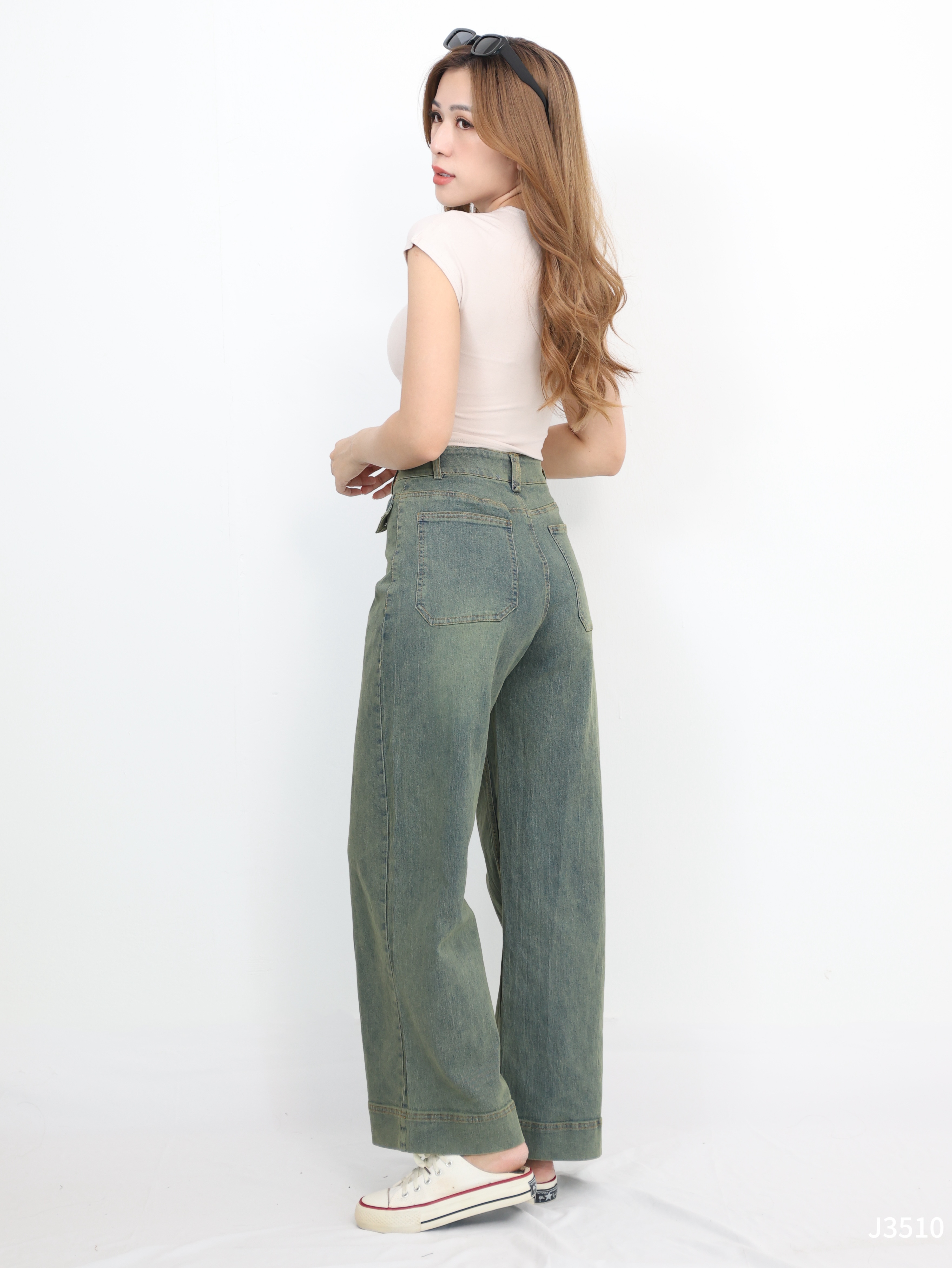 【LBP独家】复古垂感阔腿长裤 (J3510)-La'Belle Fashion Boutique Sdn Bhd