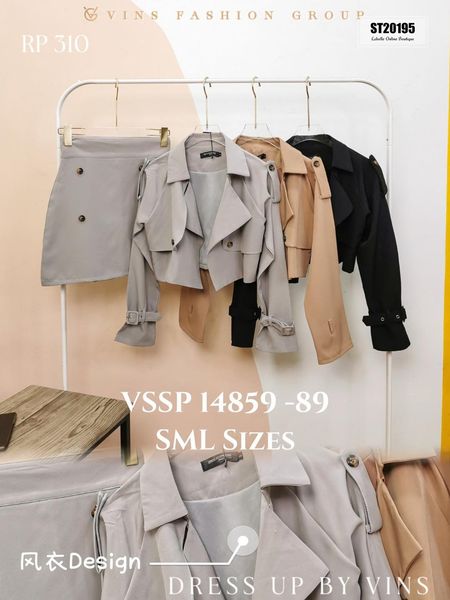 韩系短版风衣两件套（ST20195）