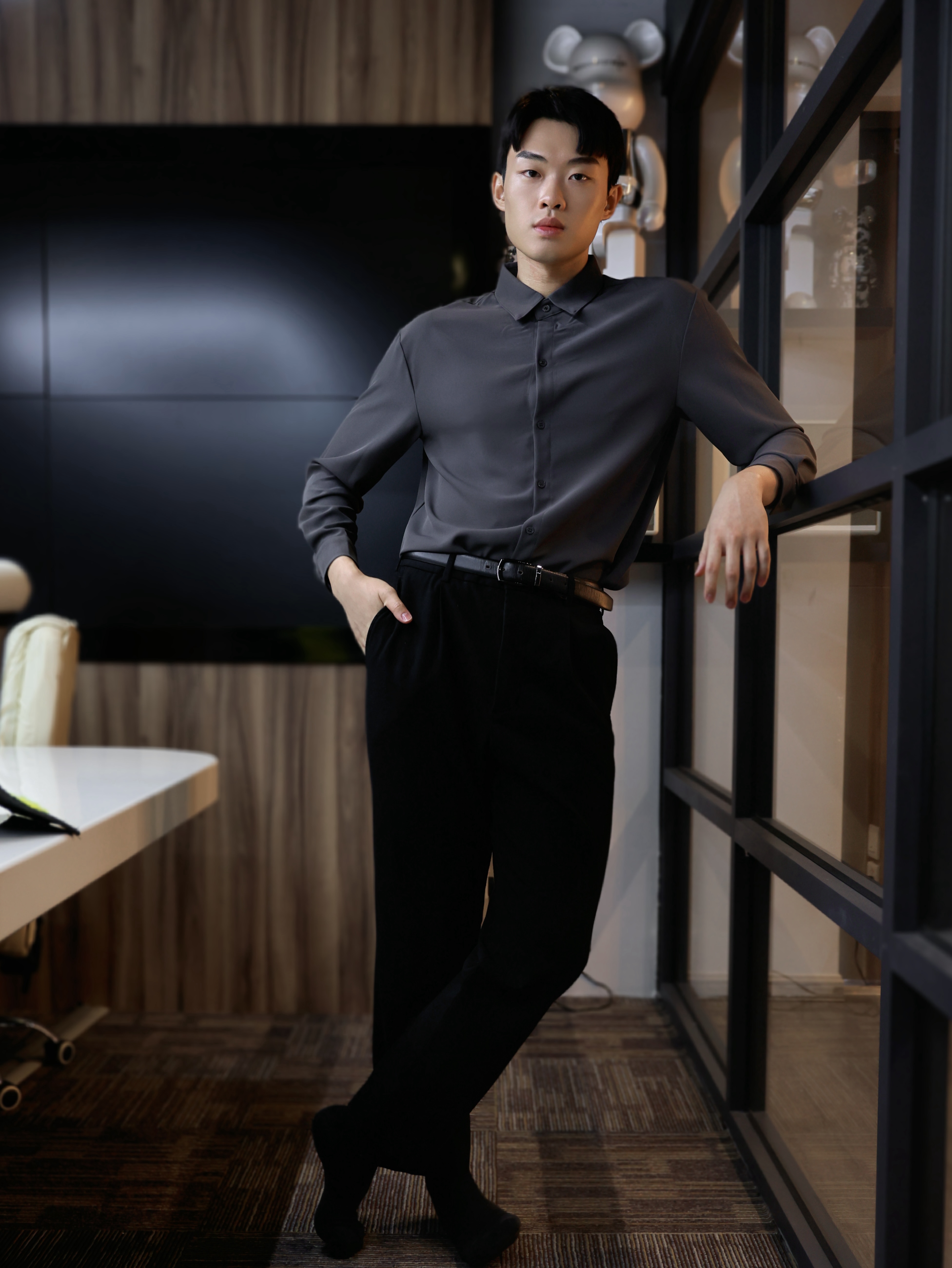 【STICKMEN】Elite 高级感纯色透气长袖上衣 (SM100102 GREY)-La'Belle Fashion Boutique Sdn Bhd