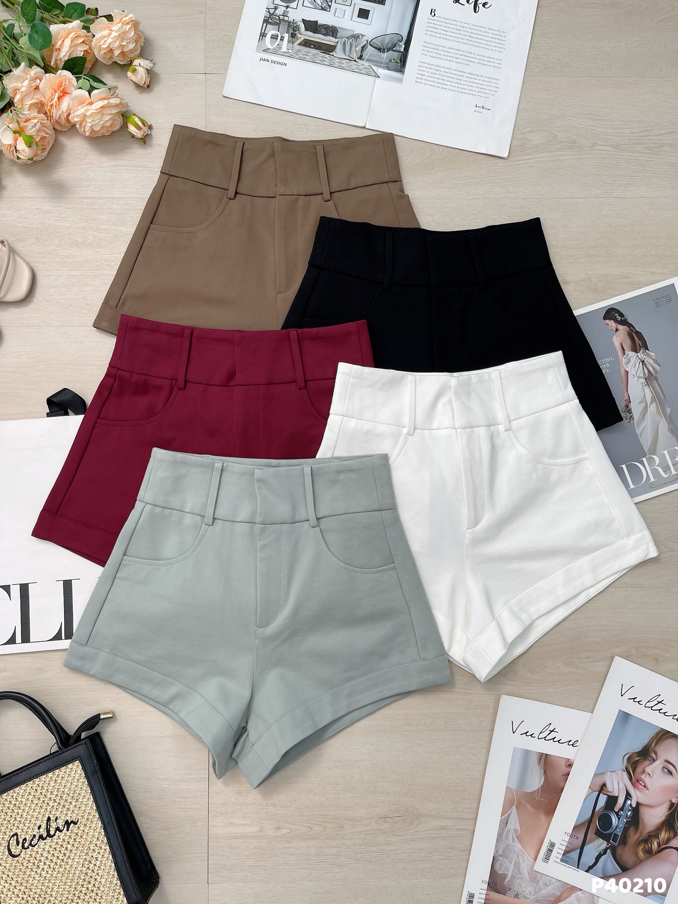 【LBP独家】百搭显瘦阔腿高腰短裤   (P40210)
