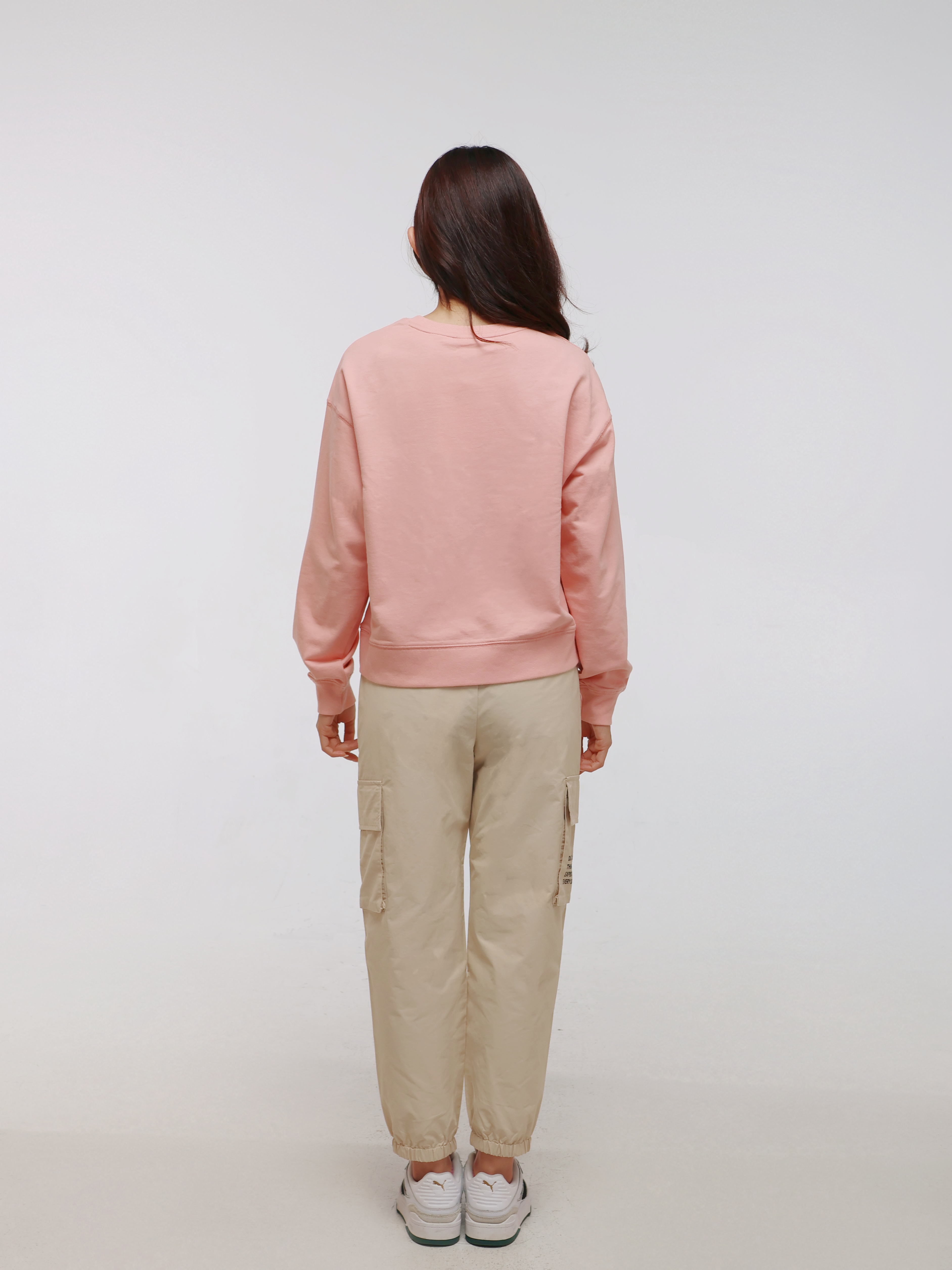 Women's Oversized Knitted Sweatshirt with "DASHING" Print (YS30144)